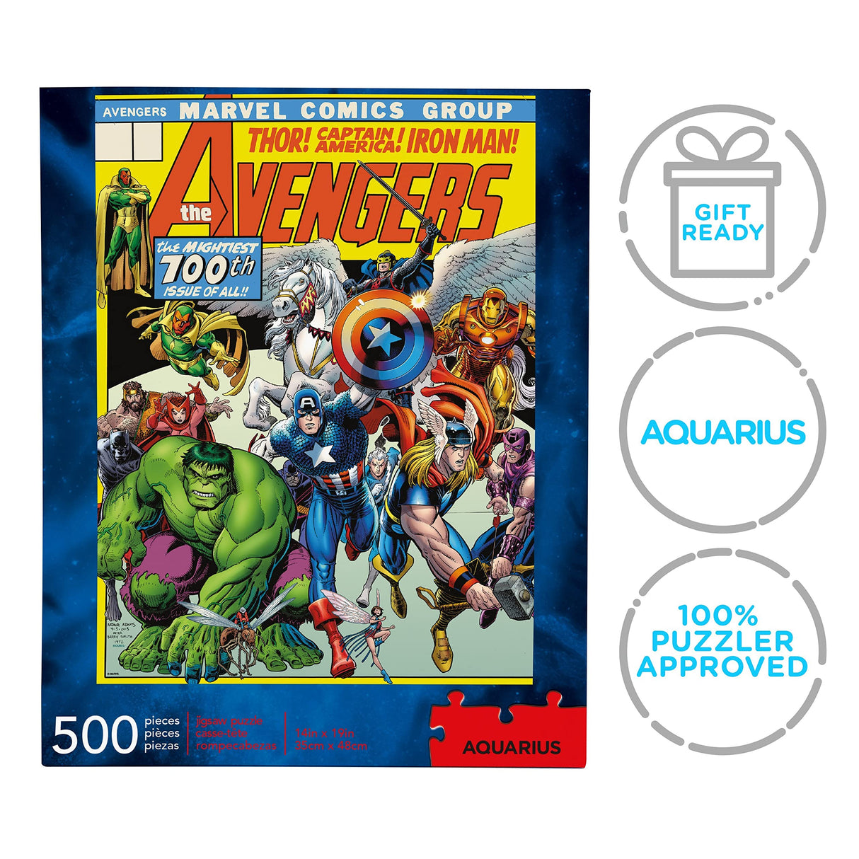 AQUARIUS Marvel Avengers Puzzle (500 Piece Jigsaw Puzzle) - Officially Licensed Marvel Merchandise & Collectibles - Glare Free - Precision Fit - 14 x 19 Inches AQUARIUS