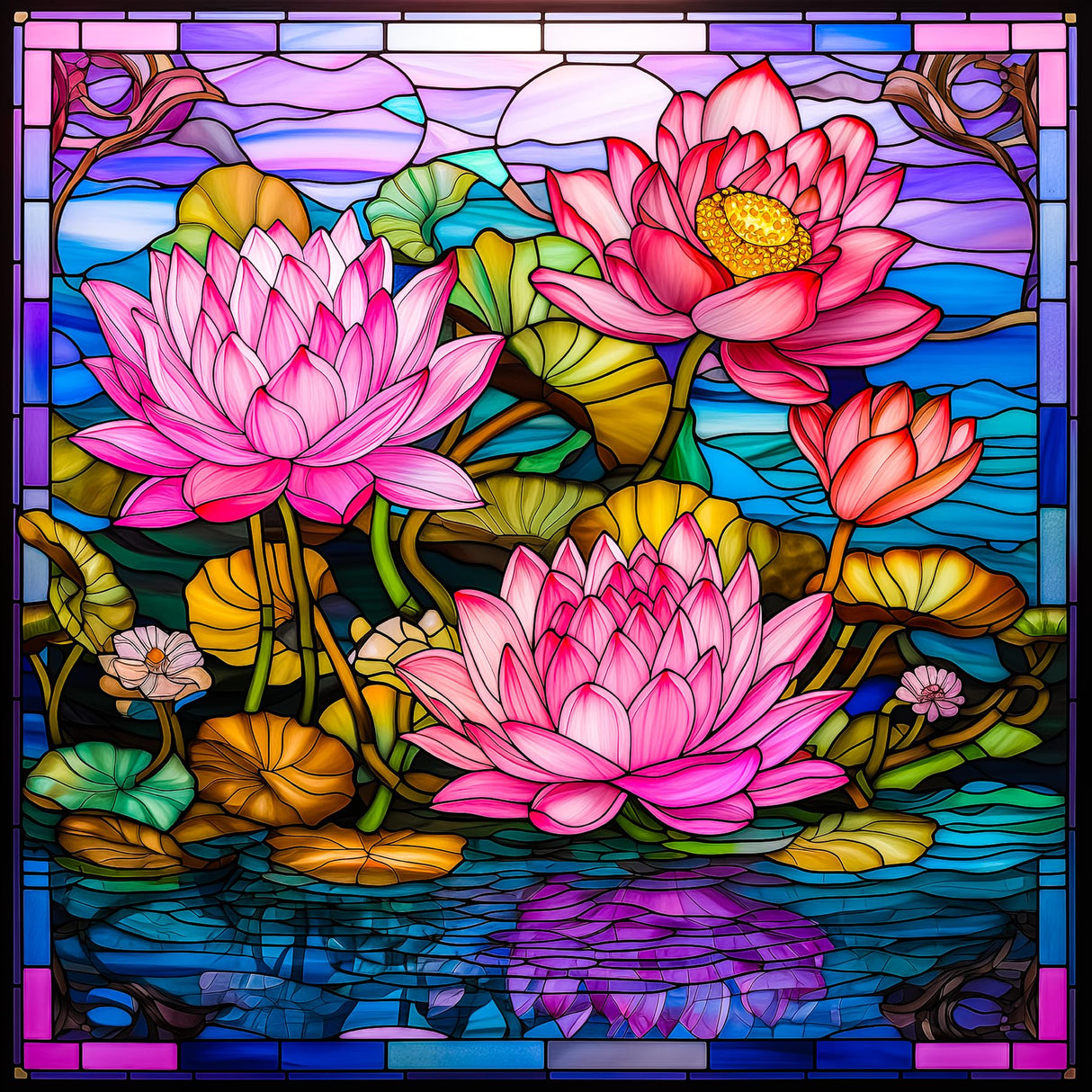 Bgraamiens Puzzle- Stained Glass Flower Puzzles for Adults 1000 Pieces, Art Puzzles,Impossible Hard Challenging Puzzles for Adults, Colorful Stained Glass Jigsaw Puzzle(Floral Blossom) Bgraamiens