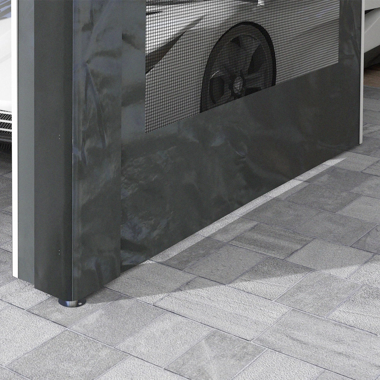 Outsunny Carport 10' x 20' Portable Garage, Height Adjustable Heavy Duty Car Port Canopy with 4 Ventilated Windows & 4 Roll-up Doors for Garden Tools, Car, Truck, Boat, Dark Gray Outsunny