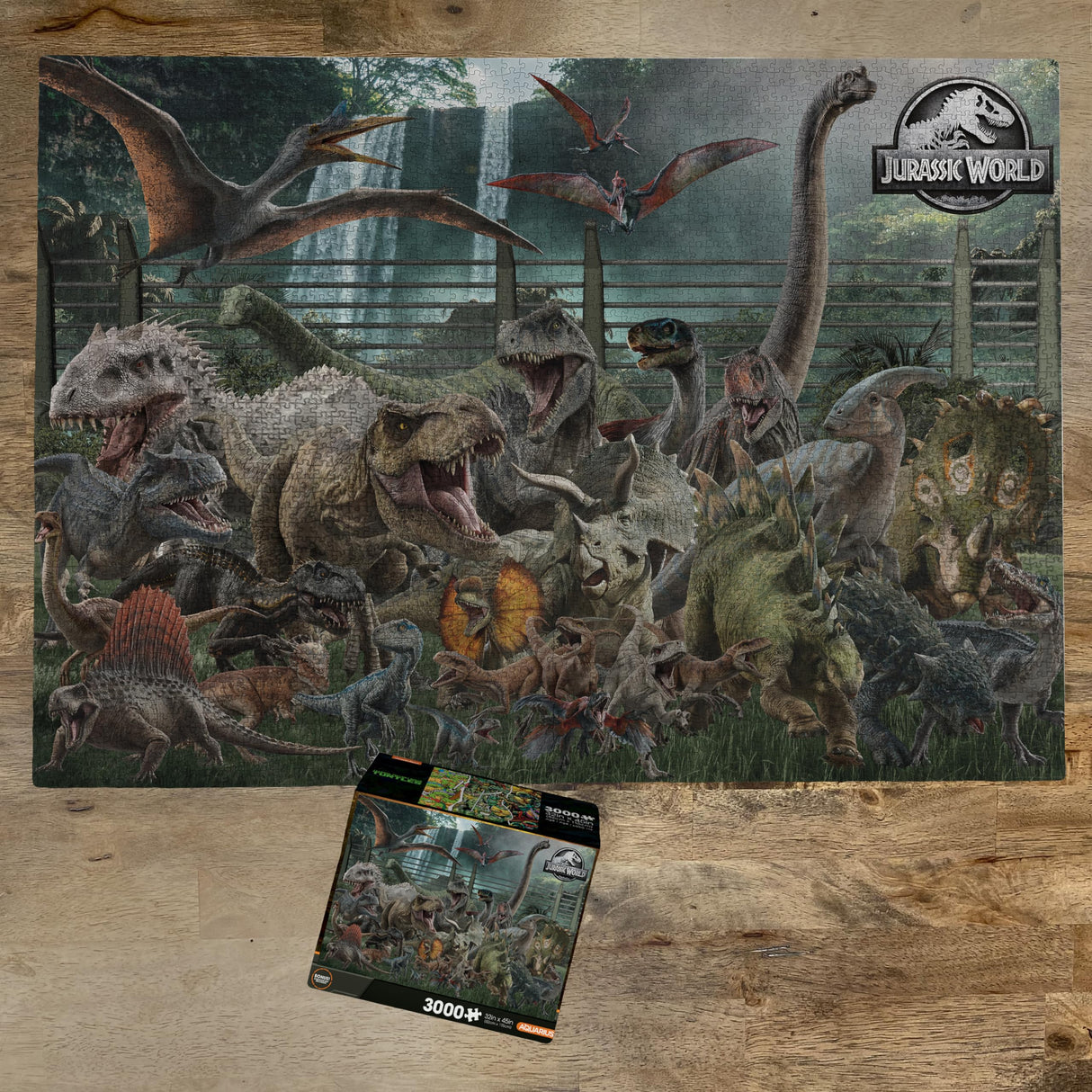 AQUARIUS Jurassic World Size Chart 3000pc Puzzle (3000 Piece Jigsaw Puzzle) - Glare Free - Precision Fit - Officially Licensed Jurassic World Merchandise & Collectibles - 42x35 Inches AQUARIUS