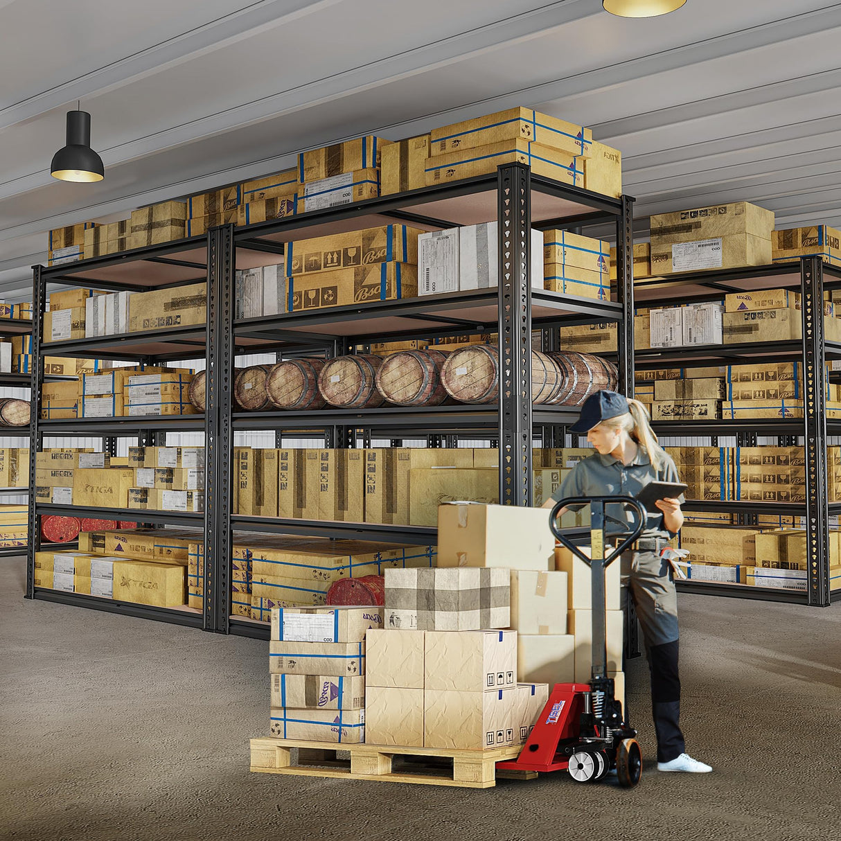 REIBII 2500LBS Garage Shelving 72''H Storage Shelves Heavy Duty Shelving 5 Tier Metal Shelves for Garage Shelves Adjustable Shelving Units and Storage for Closet Pantry Shelf, 72" H x 40" W x 20" D,2P REIBII