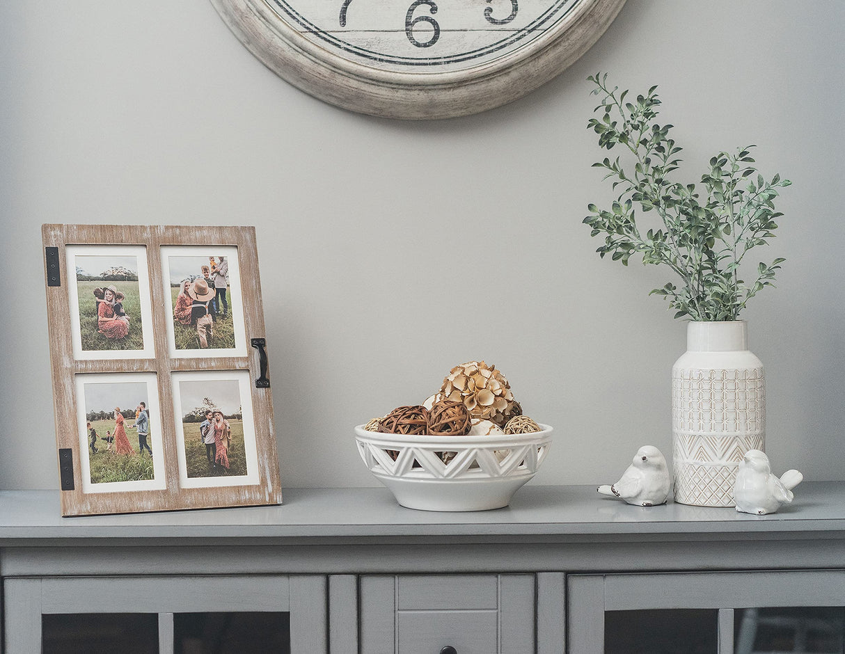 GLM 5x7 Picture Frame Collage with 4 Photos - Display Your Favorite Memories - Collage Picture Frames That Fit Any 4x6 or 5x7 Photo (Brown) Great Lakes Memories