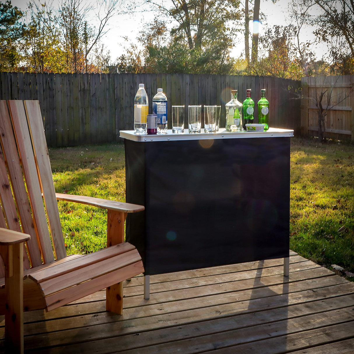 Portable Bar Table with Carrying Case and Skirt by Trademark Innovations Trademark Innovations