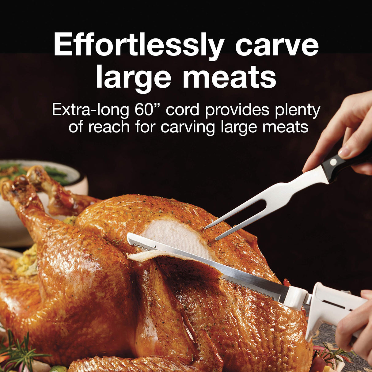 Proctor Silex Easy Slice Electric Knife for Carving Meats, Poultry, Bread, Crafting Foam and More, Lightweight with Contoured Grip, White Proctor Silex