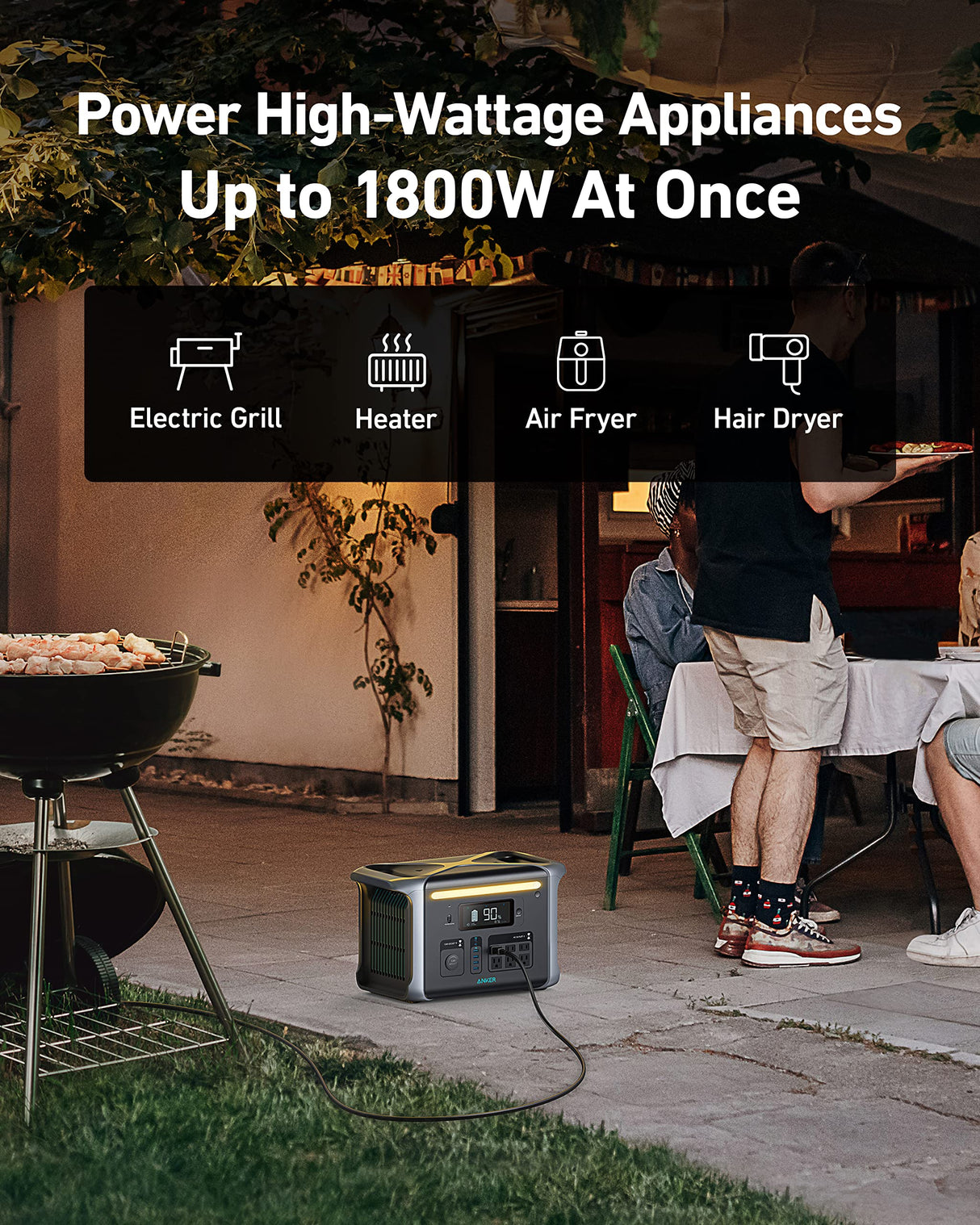 Anker SOLIX F1200 Portable Power Station, PowerHouse 757, 1800W Solar Generator, 1229Wh Battery Generators for Home Use, LiFePO4 Power Station for Outdoor Camping, and RVs (Solar Panel Optional) Anker