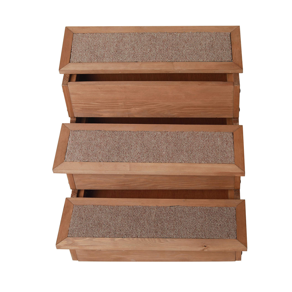 zoovilla PTR0082212010 Yorkshire Pet Step with Storage, Wood Bedside Ramp with Storage, Natural Wood, 15.55″D x 17.50″W x 14.76″H zoovilla