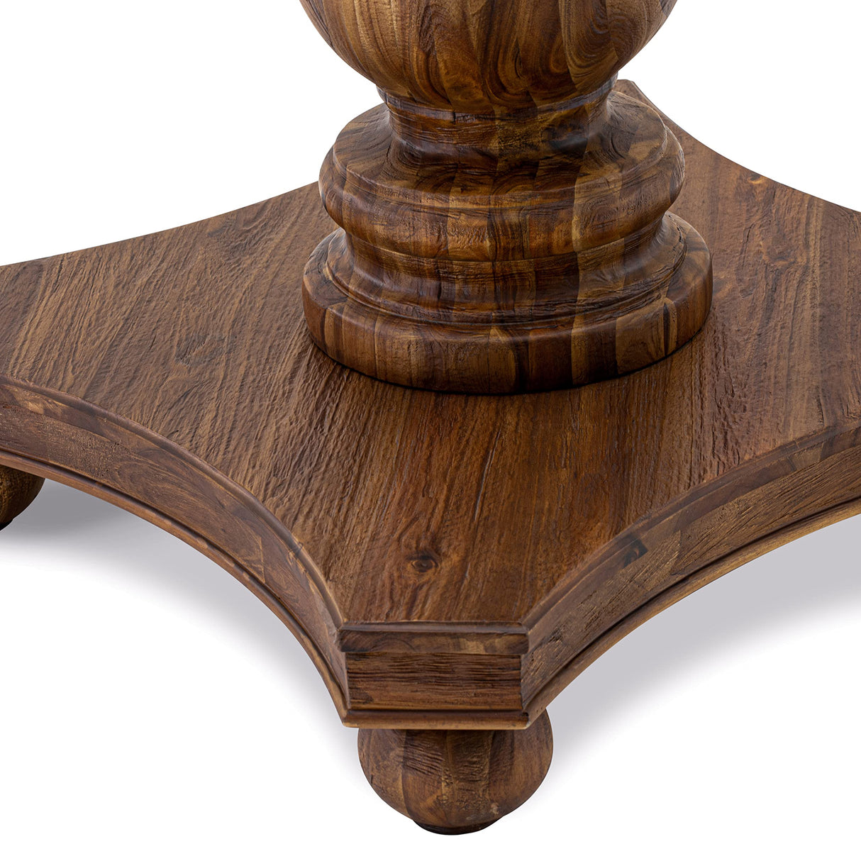 East West Furniture FE2-0N-TP Ferris Modern Dining Table - a Round Kitchen Table Top with Pedestal Base, 48x48 Inch, Sandblasting Antique Walnut East West Furniture