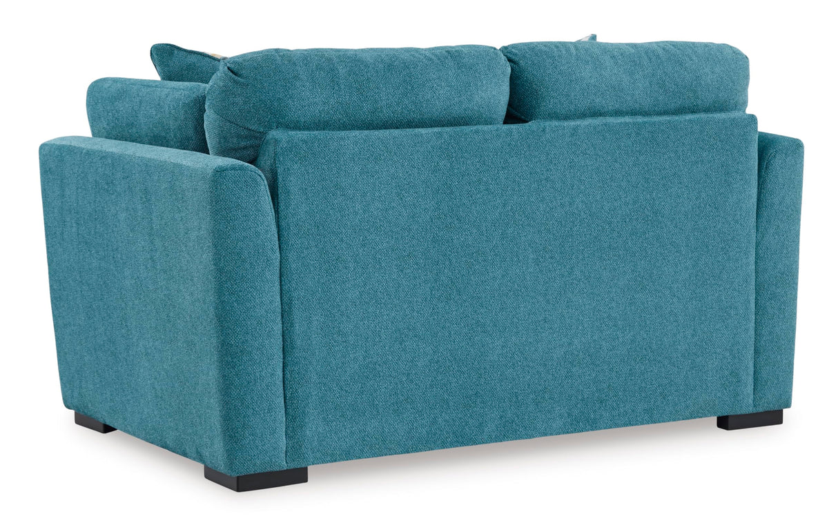 Signature Design by Ashley Keerwick Scandinavian Loveseat with 4 Toss Pillows, Blue Signature Design by Ashley