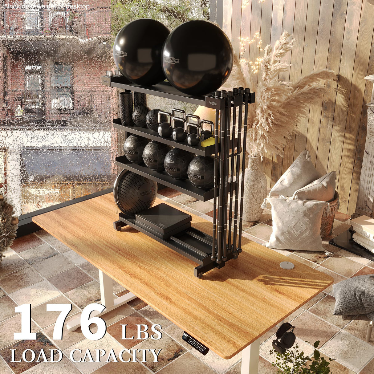 Monomi Electric Standing Desk, 63 x 28 inches Height Adjustable Desk, Ergonomic Home Office Sit Stand Up Desk with Memory Preset Controller (Natural Top/White Frame) Monomi