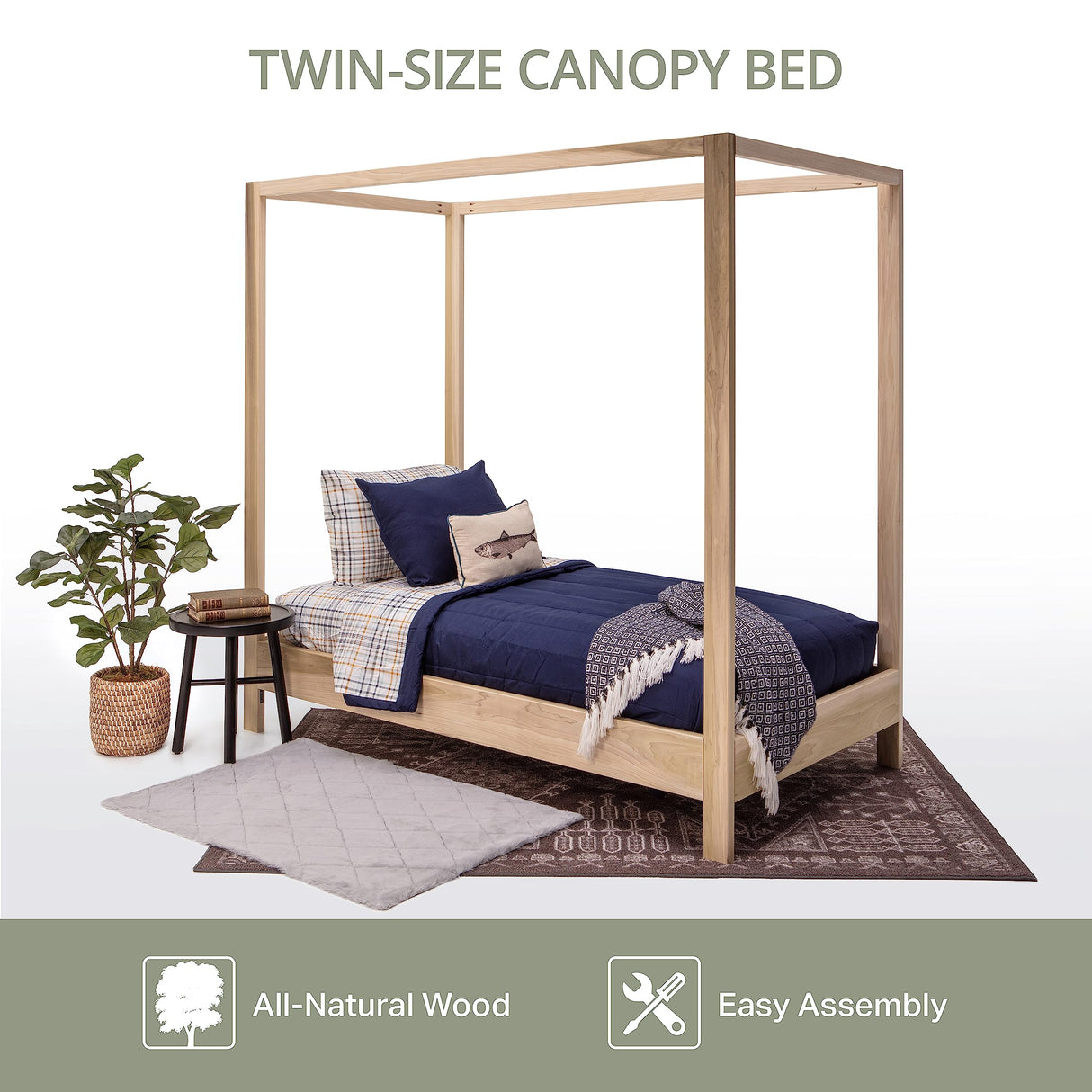 American Furniture Classics Twin Size Canopy Bed with Raised Platform American Furniture Classics