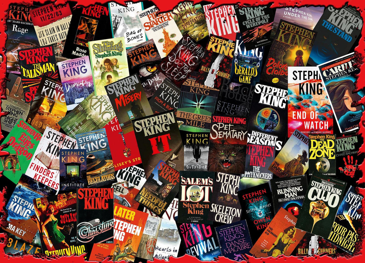 King of Horror Collage Puzzle for Adults Inspired by Stephen King | Difficult 1000 Piece Jigsaw Puzzle Toy | Interactive Brain Teaser for Game Night | 28 x 20 Inches Toynk