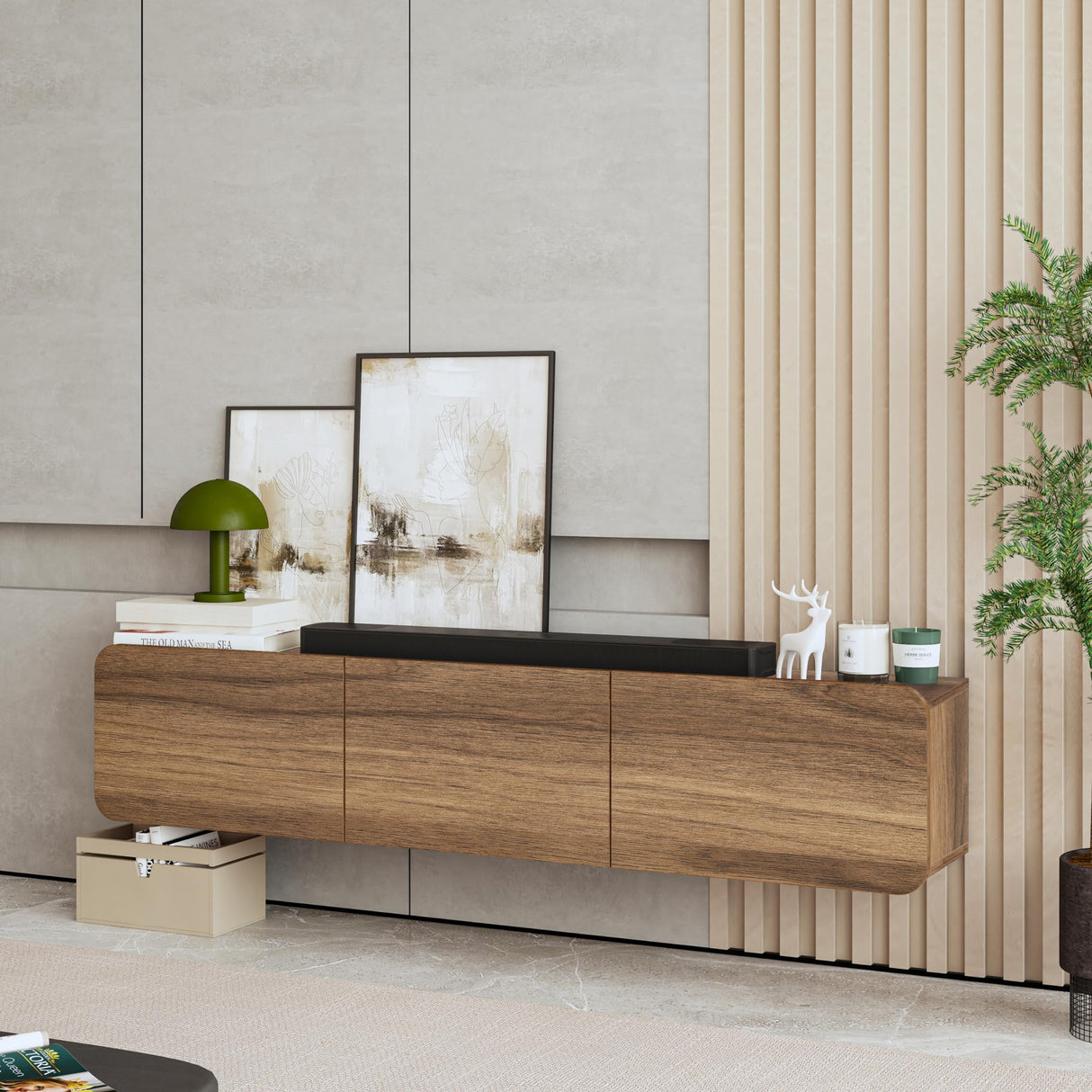 Atelier Mobili Floating TV Stand for 75 Inch TV, Wall Mounted Entertainment Center, Modern Media Console, Mid Century Modern TV Stand, Floating TV Stand 65 Inch ATELIER MOBILI THE LEADER OF THE INTERCHANGEABLE FURNITURE