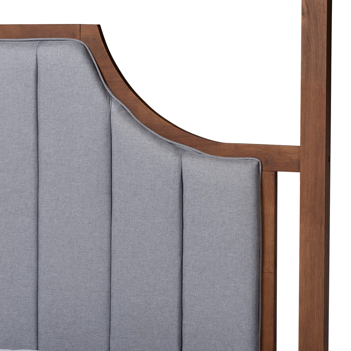 Baxton Studio Dakota Platform Canopy Bed, Queen, Light Grey/Ash Walnut Baxton Studio
