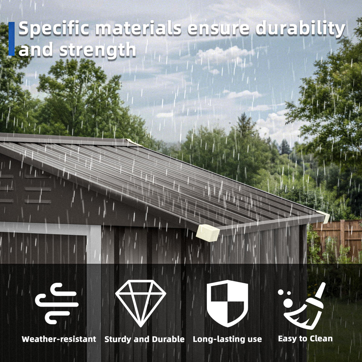 JY QAQA 5x3 FT Metal Outdoor Garden Storage Shed, Waterproof Metal Garden Sheds with Window and Lockable Double Door, Weather Resistant Steel Tool Storage House Shed for Patio, Lawn Gray JY QAQA PET