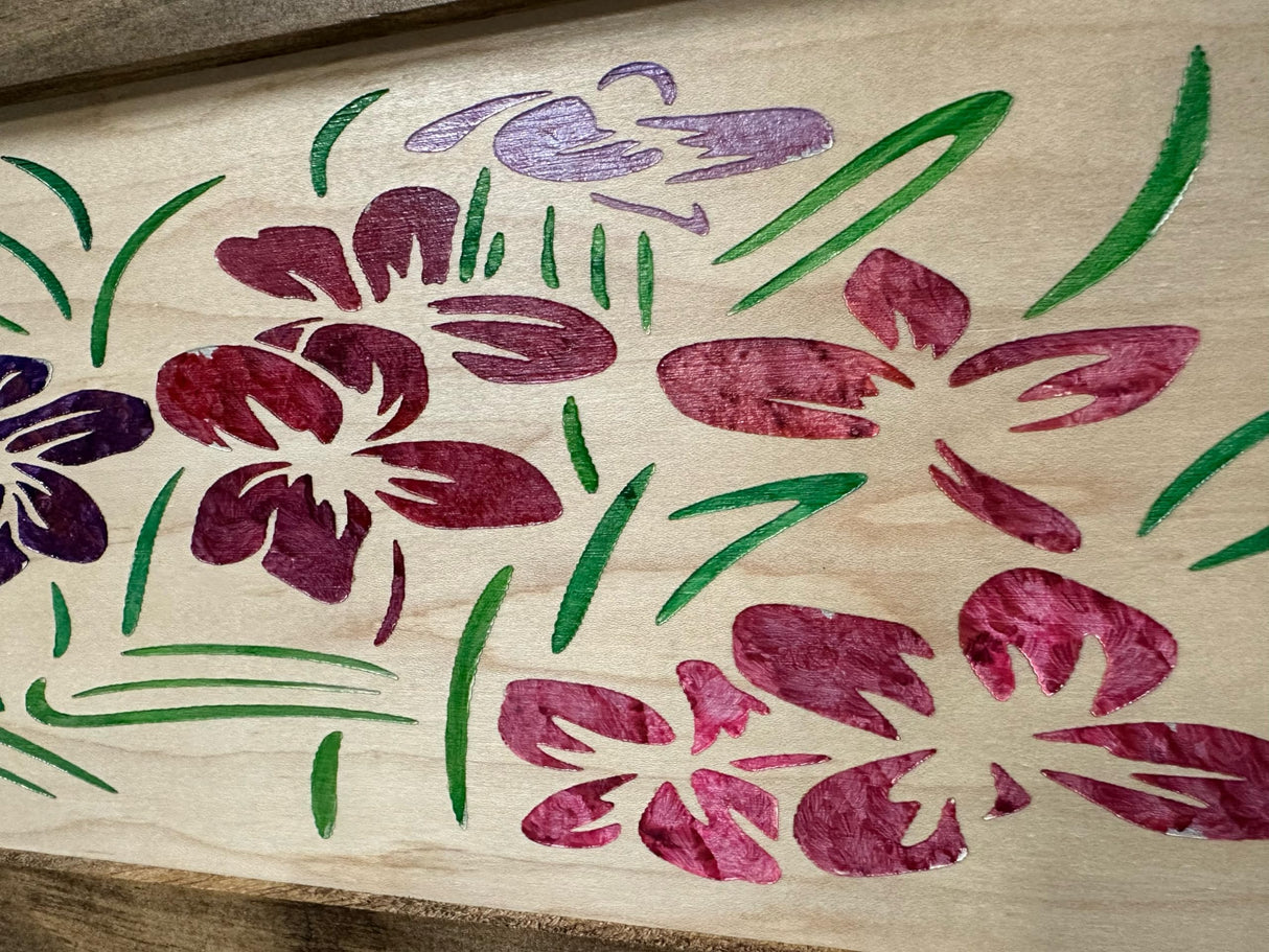 Concealed Gun Cabinet with Flowers Scene - Secure Wall Mounted Hidden Gun Safe To Securely Store Your Gun & Home Self Defense Gear by Bellewood Designs Bellewood Designs