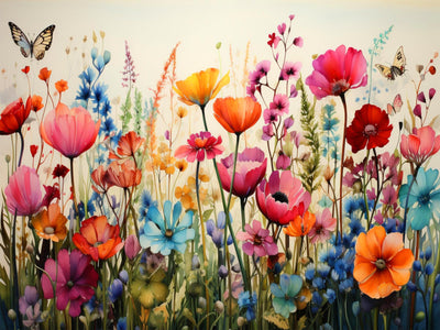 croshom Wild Flowers Diamond Art Painting for Adults-Flower DIY 5D Diamond Art Kits,Gem Art Kits for Gift Home Decor 12x16in