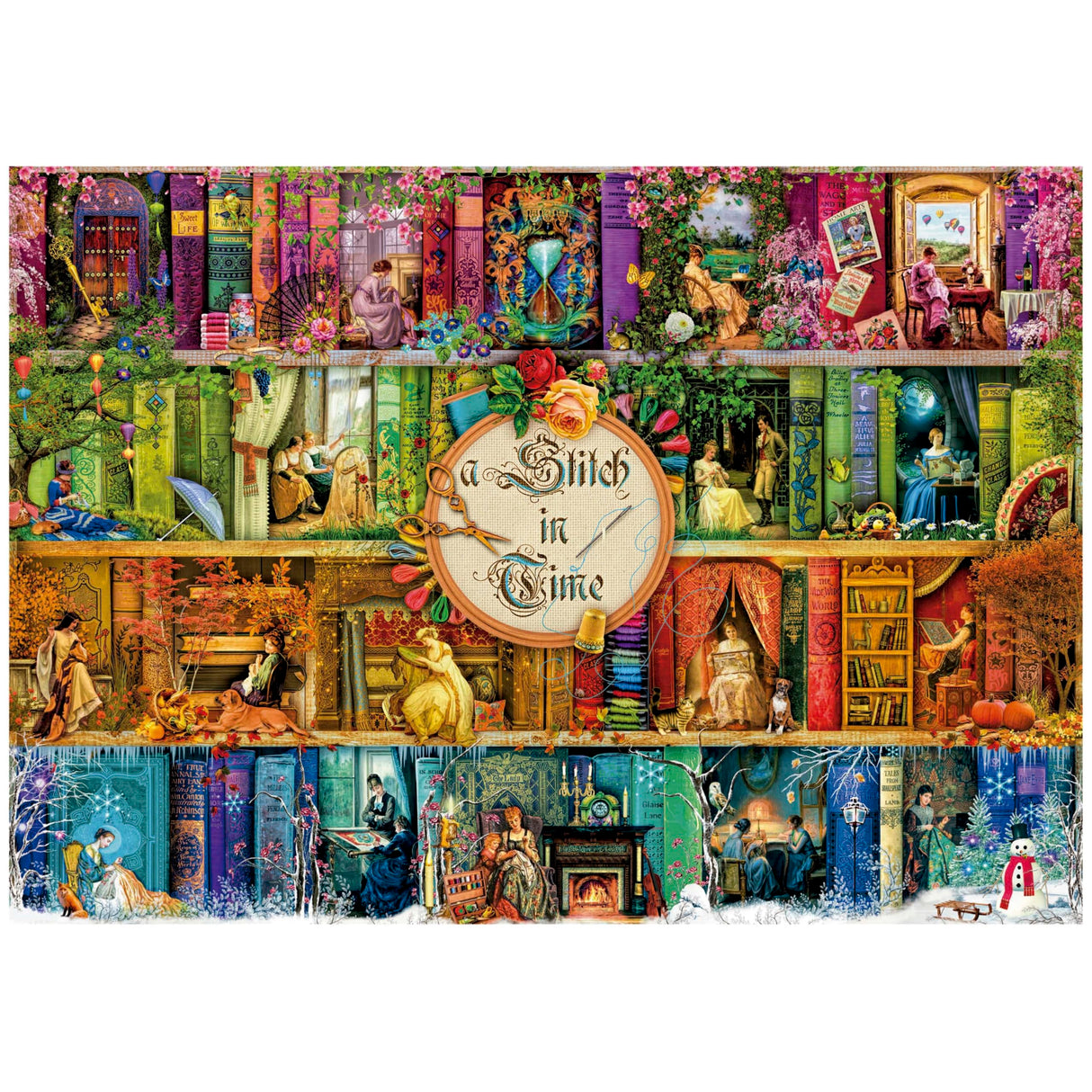 Educa - A Stitch in Time - 3000 Piece Jigsaw Puzzle - Puzzle Glue Included - Completed Image Measures 47.24"x 37.79" - Ages 14+ (19946) Educa