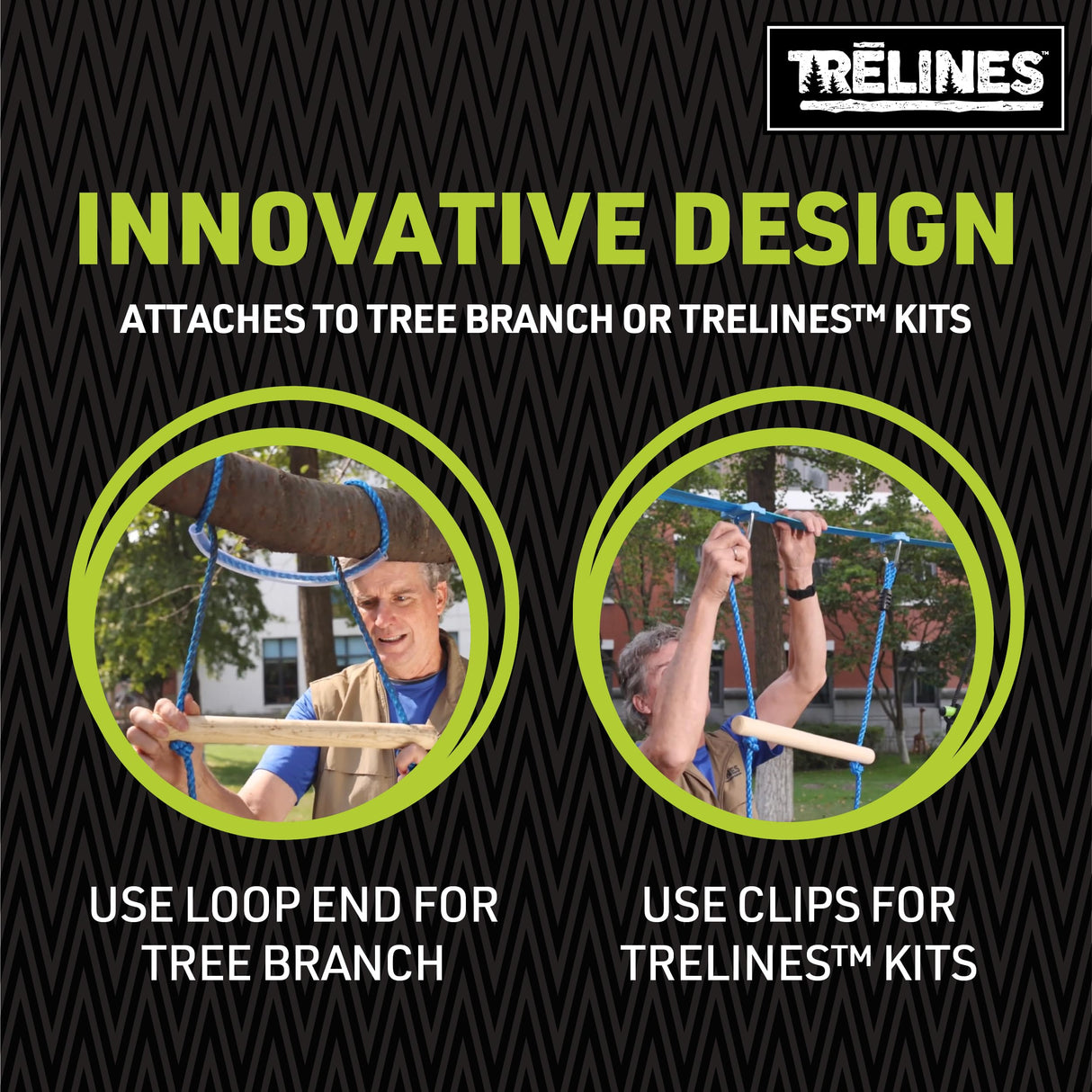 Trelines 7' Wooden Climbing Rope Ladder - The Ultimate Kids' Ninja Warrior Obstacle Course Accessory - Perfect for Enhancing a Ninja or Swing Set Kit, or Even Over Tree Branch. Get Outside Hape