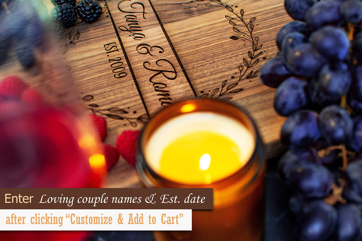 Personalized Wooden Cutting Board Handmade in USA – Best Serves as Charcuterie board, Cheese board, Chopping board, Serving tray – Unique Wood Gift Viva Workshop