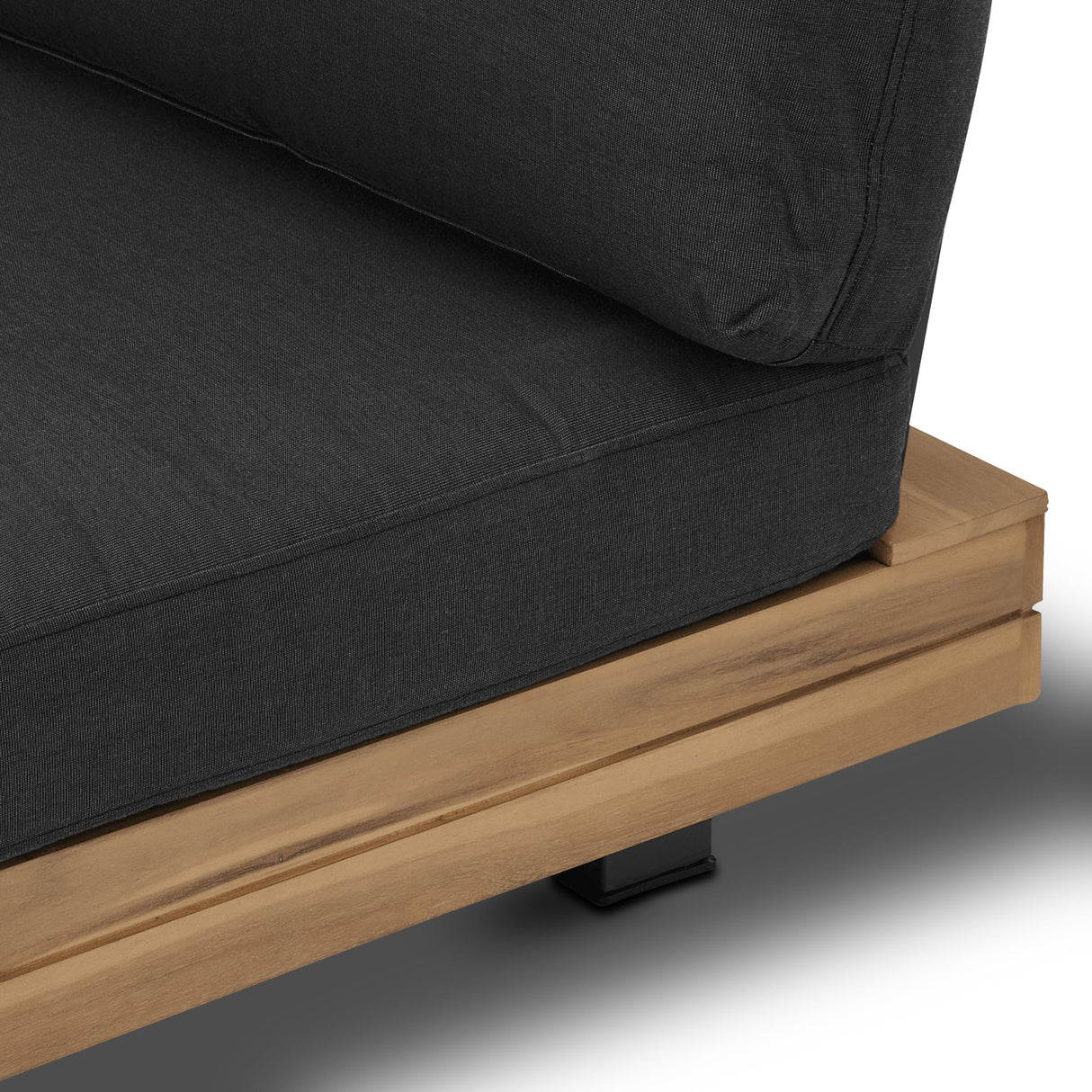 POLY & BARK Celenza Modular Corner Sectional Set with Coffee Table–Outdoor Sectional in Acacia Wood and Powder‑Coated Steel with Weather‑Resistant Cushions–Stylish Patio Lounge for Family and Guests POLY & BARK