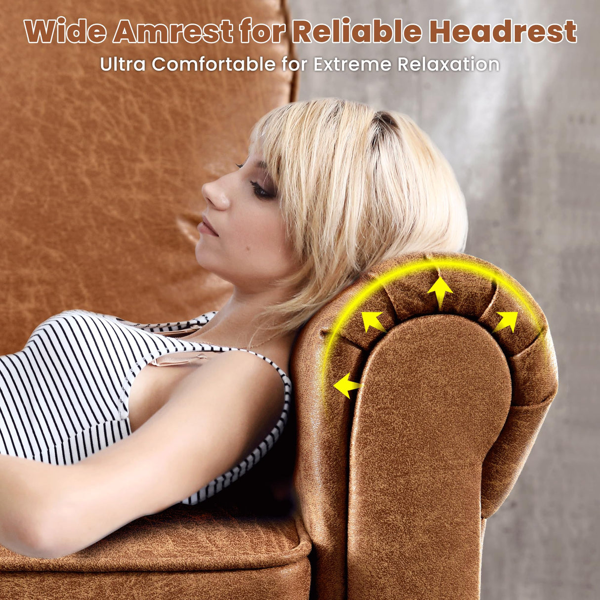 ovios 73.6" Luxury Sofa Couch, 3-Seater Comfy Suede Faux Leather Sofas Couches, Mid-Century Modern Neutral Deep Seat Small Cloud Sofa for Living Room Office, Brown ovios