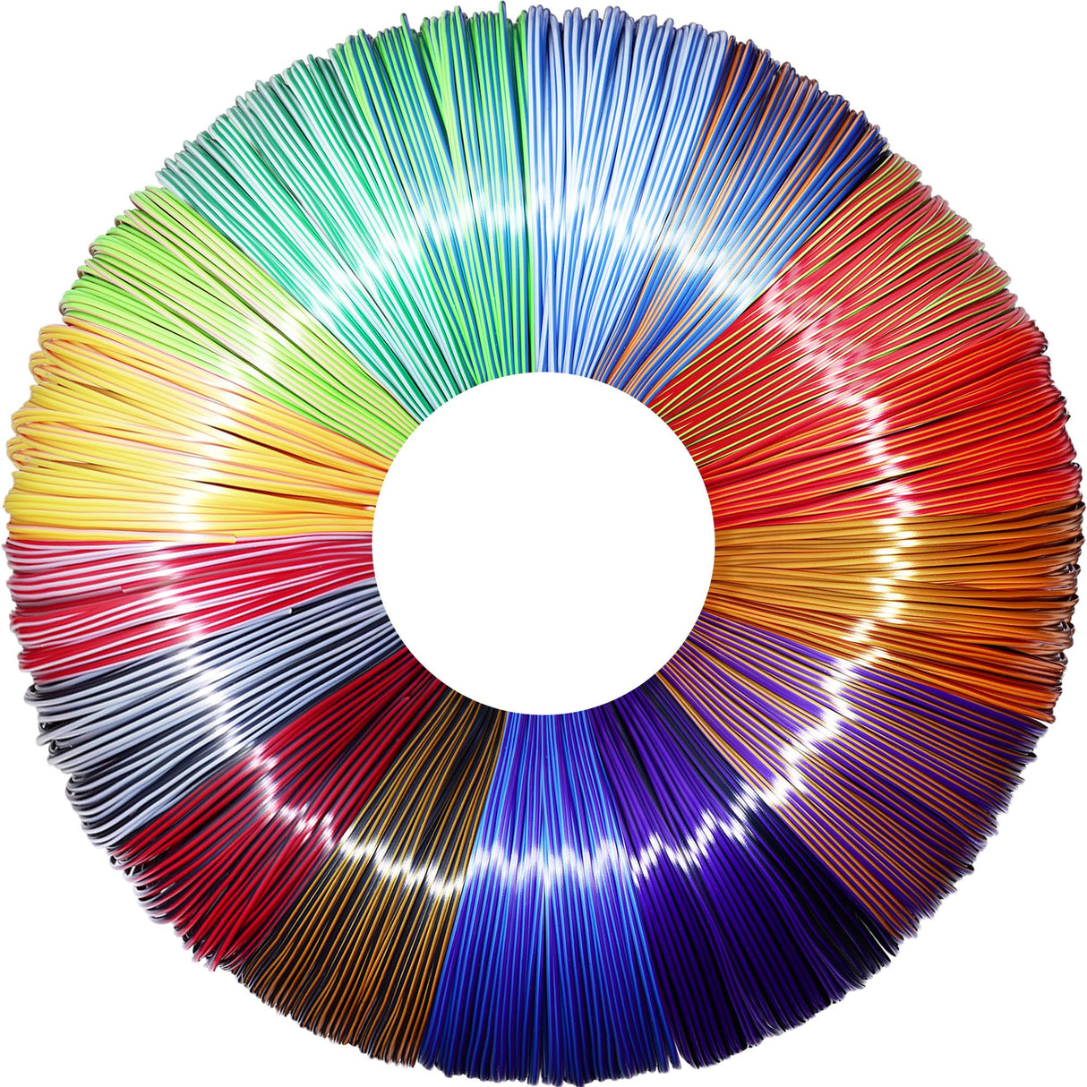 MIKA3D 2 Dual Color in 1 Silk PLA Filament Refill Sample Pack, 16 Different Dual Color Silk PLA, Each 4 Meter Length, Total 64m Silk Shiny Dual Color PLA 3D Printer 3D Pen Filament MIKA3D