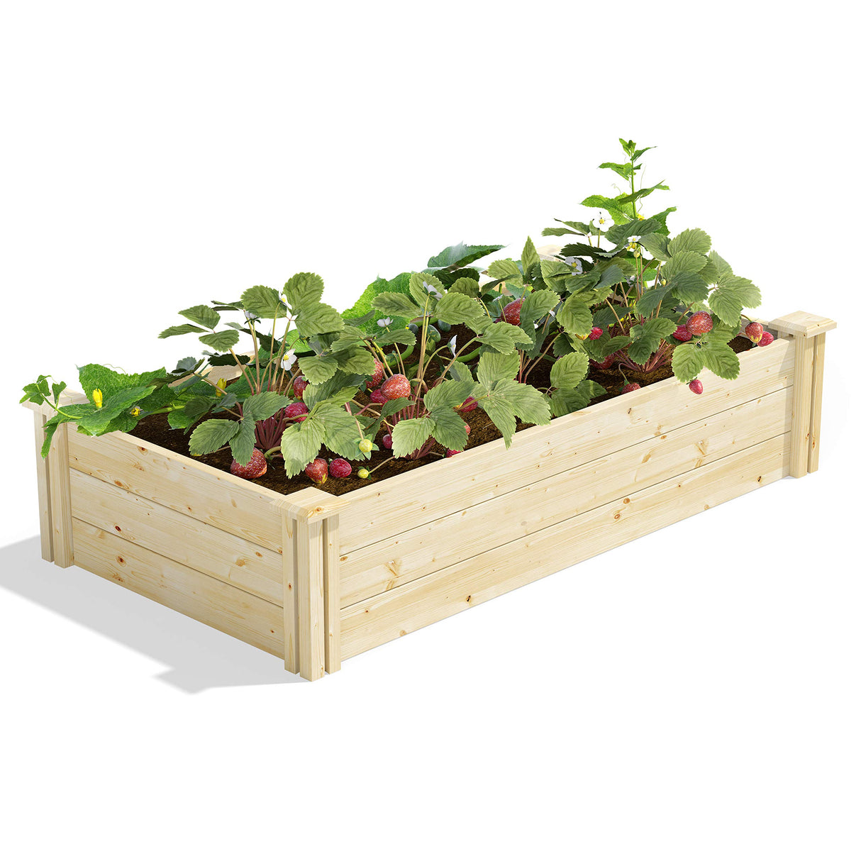 Greenes Fence Original Pine Raised Garden Bed, 2' x 4' x 10.5" - Made in USA with American Pine Greenes Fence