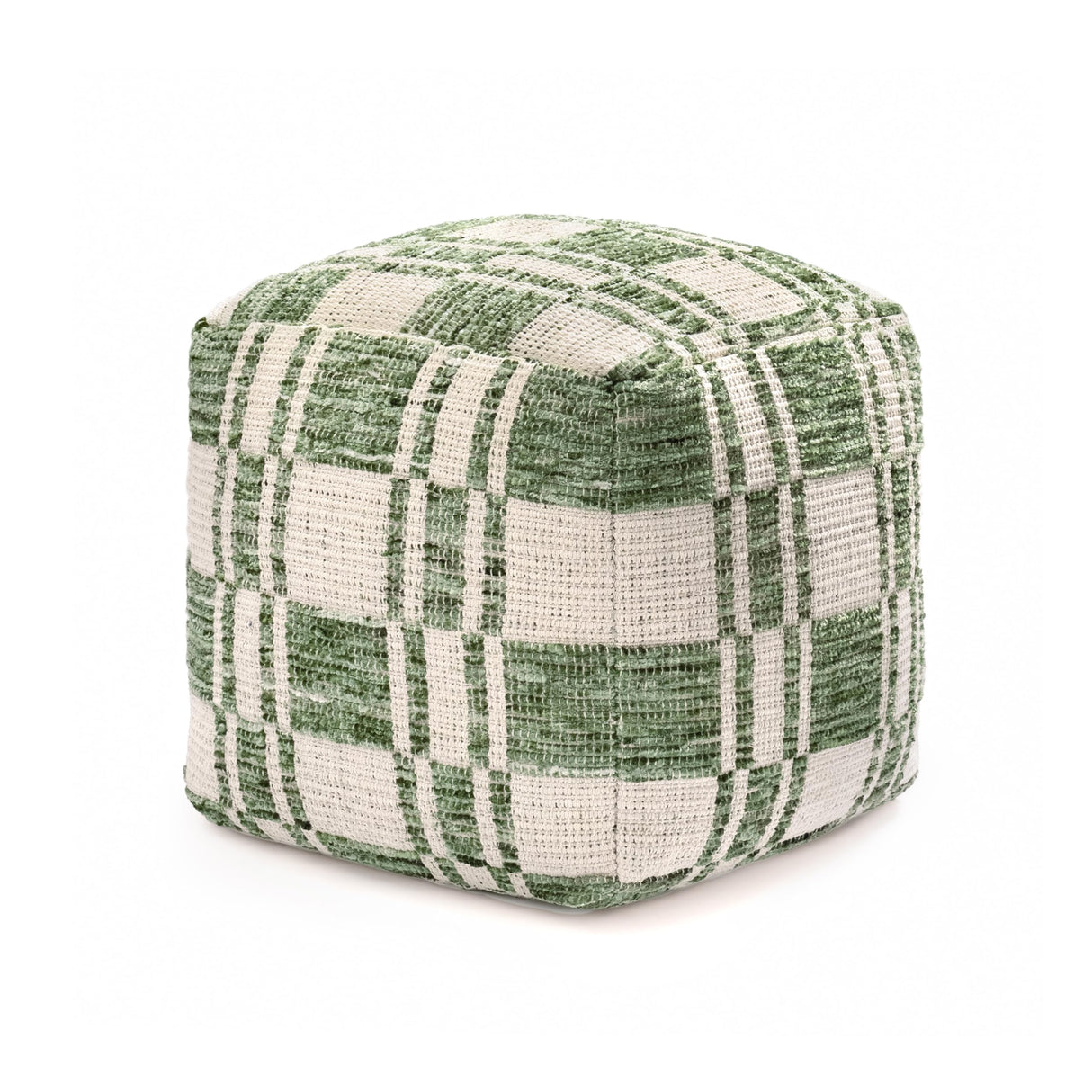 Anji Mountain 100% Handmade & Handcrafted Comfortable Home Décor Pouf Ottoman Footrest for Living Room, Bedroom, Nursery, Kidsroom, Patio Furniture - (20" x 20" x 20" - Green) Anji Mountain