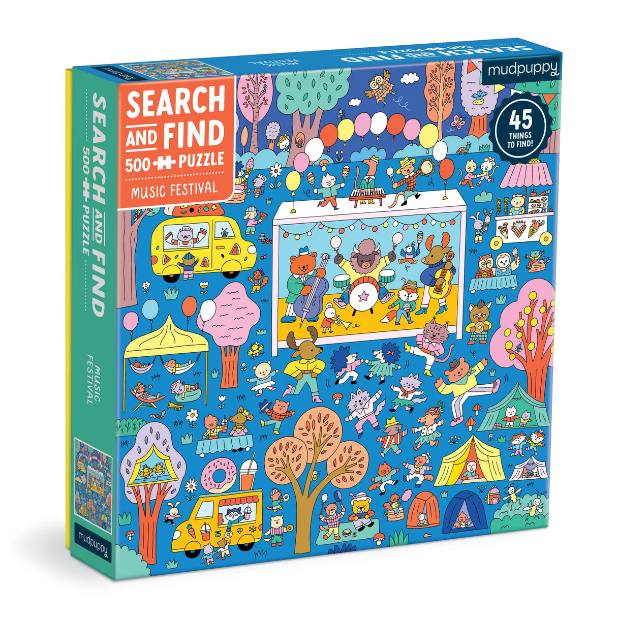 Mudpuppy Music Festival 500 Piece Search and Find Family Puzzle Mudpuppy