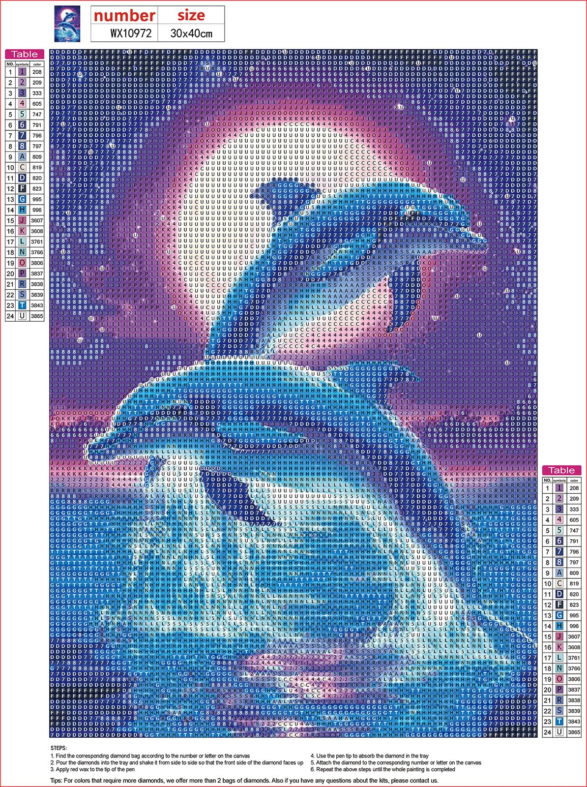 MXJSUA Jumping Dolphins DIY Diamond Painting by Number Kits for Adults, Animal 5D Round Drill Diamond Gem Art Painting Picture Arts Kits Craft for Home Wall Decor 12x16 Inch MXJSUA