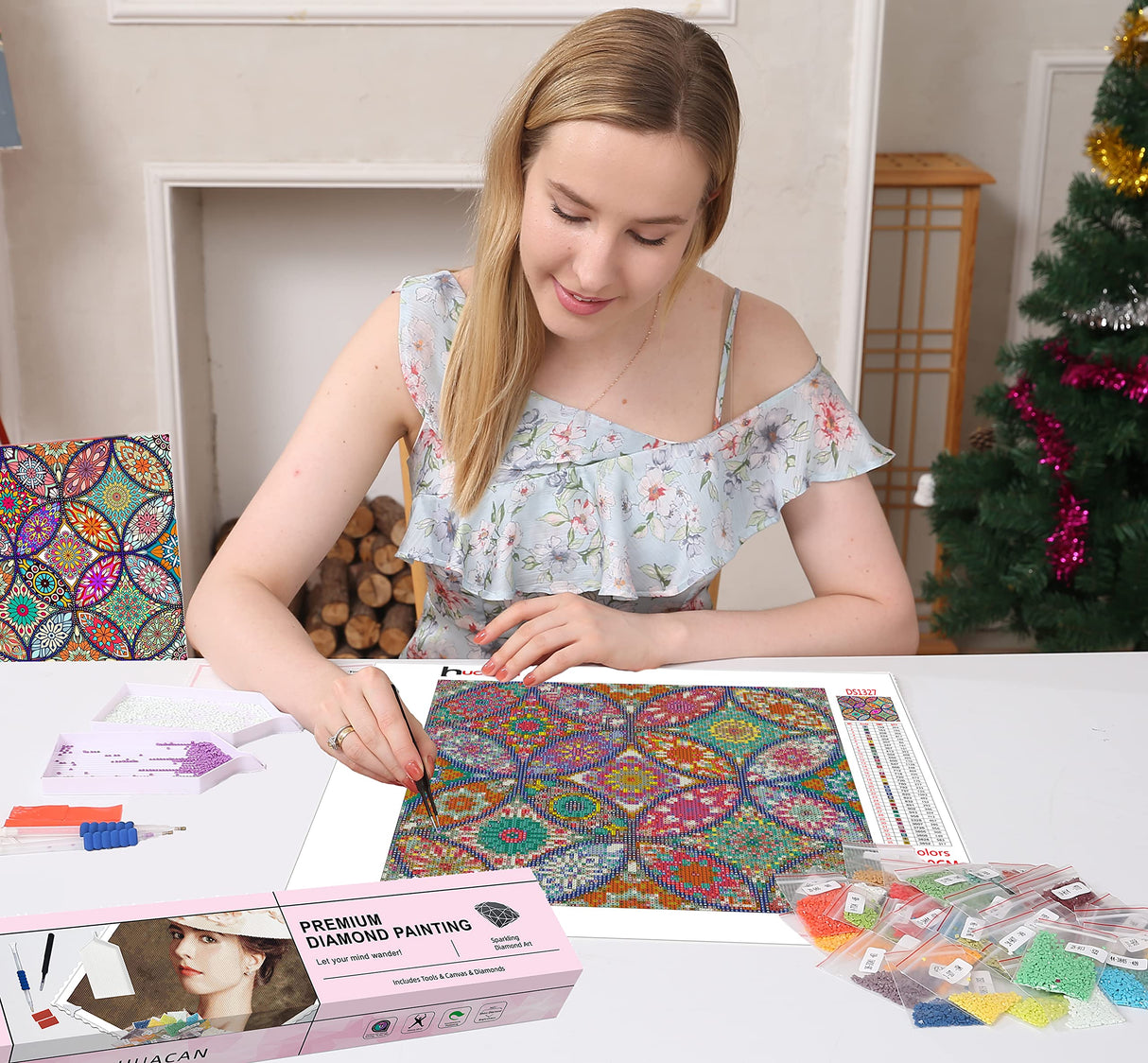 Huacan Diamond Painting Kits for Adults DIY 5D Full Square Drill Crystal Rhinestone Embroidery Pictures Arts Craft for Home Wall Decor (Mandala) Huacan