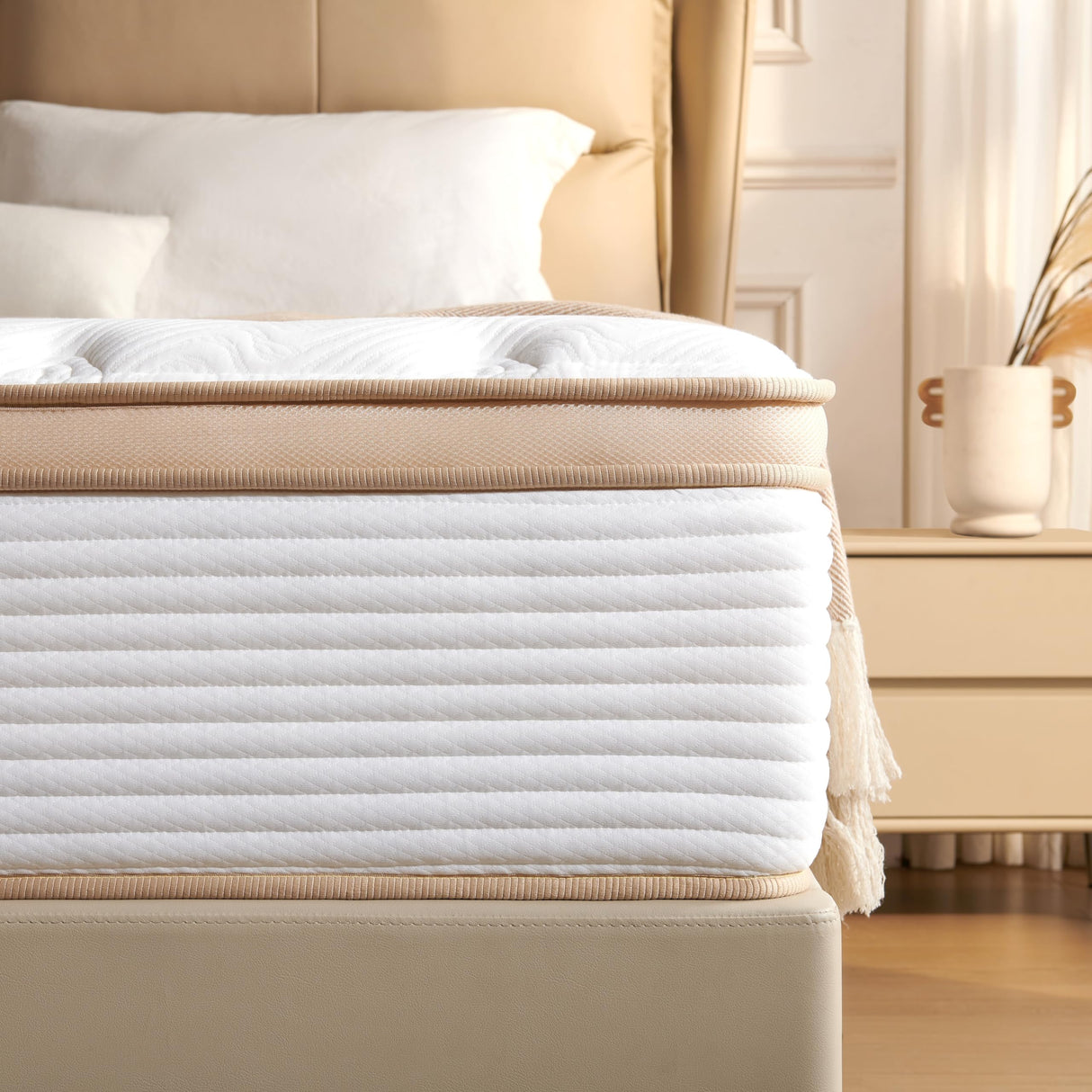 TQX Queen Mattress,12 Inch Hybrid Mattress in a Box: Memory Foam & Pocket Springs for Pressure Relief, Motion Isolation, Medium Firm,CertiPUR-US Certified,Fiberglass Free, 365 Night Trial TQX