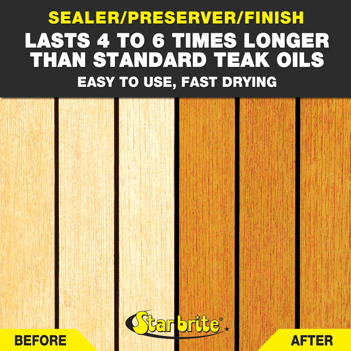 STAR BRITE Premium Golden Teak Oil - Sealer, Preserver, & Finish for Outdoor Teak & Other Fine Woods - Step 3 - 16 OZ (085116PW) STAR BRITE