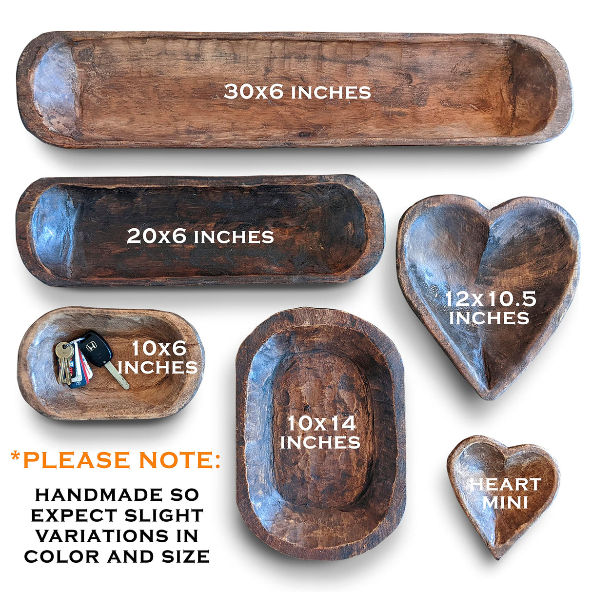 Decorative Wooden Dough Bowl Decor Approx 30 Inch, Hand Carved Rustic Wood Long Dough Bowl, Large Carved Dough Bowl, Long Wooden Bowl, Bread Shaped Bowl Wooden Large Dough Bowl Centerpiece Made in USA MAINEVENT