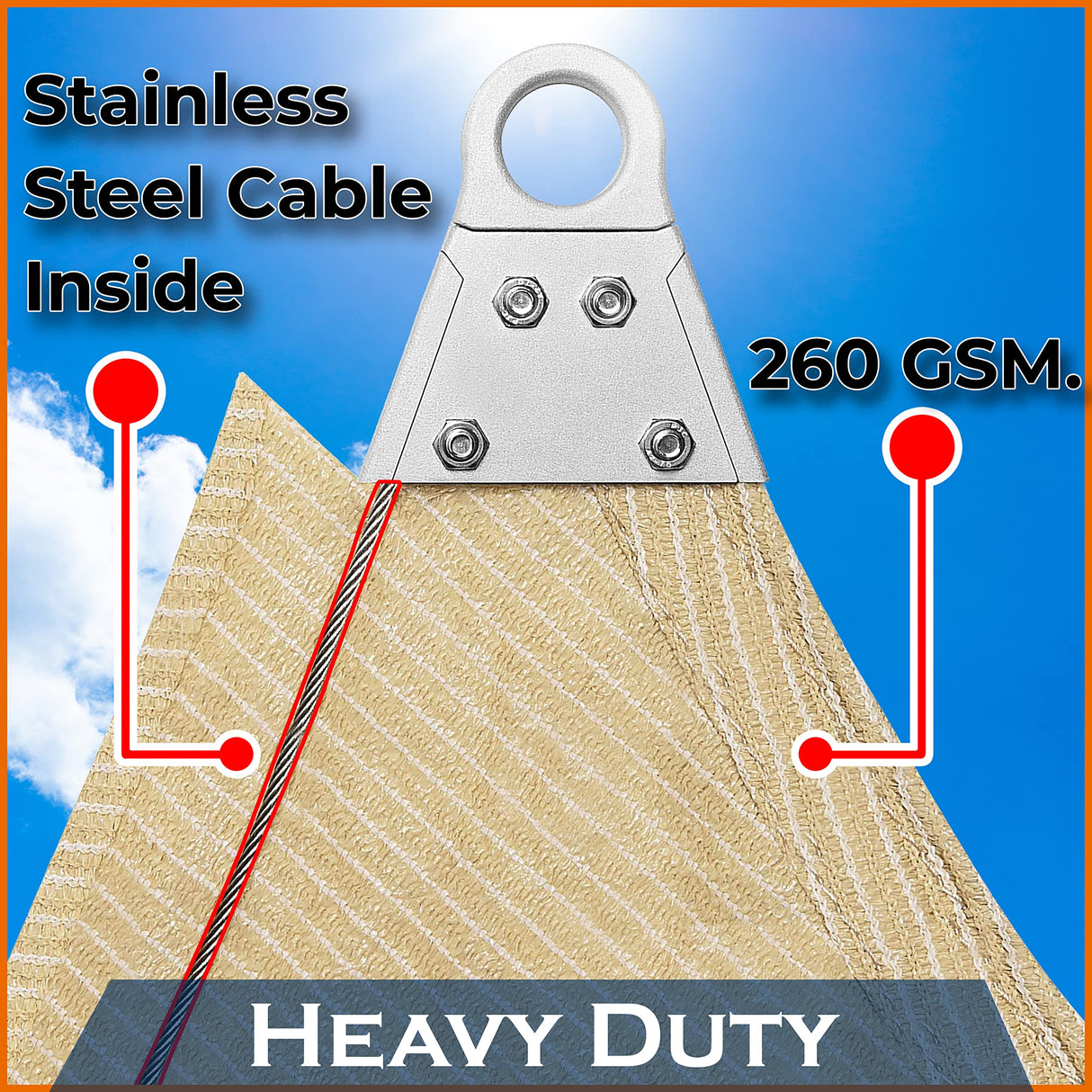 ShadeMart 30' x 30' x 30' Grey Sun Shade Heavy Duty Triangle Shade Sail, Custom Size Super Ring Canopy Awning Shades for Patio Carport Yard UV Blockage Commercial Grade 260 GSM ShadeMart