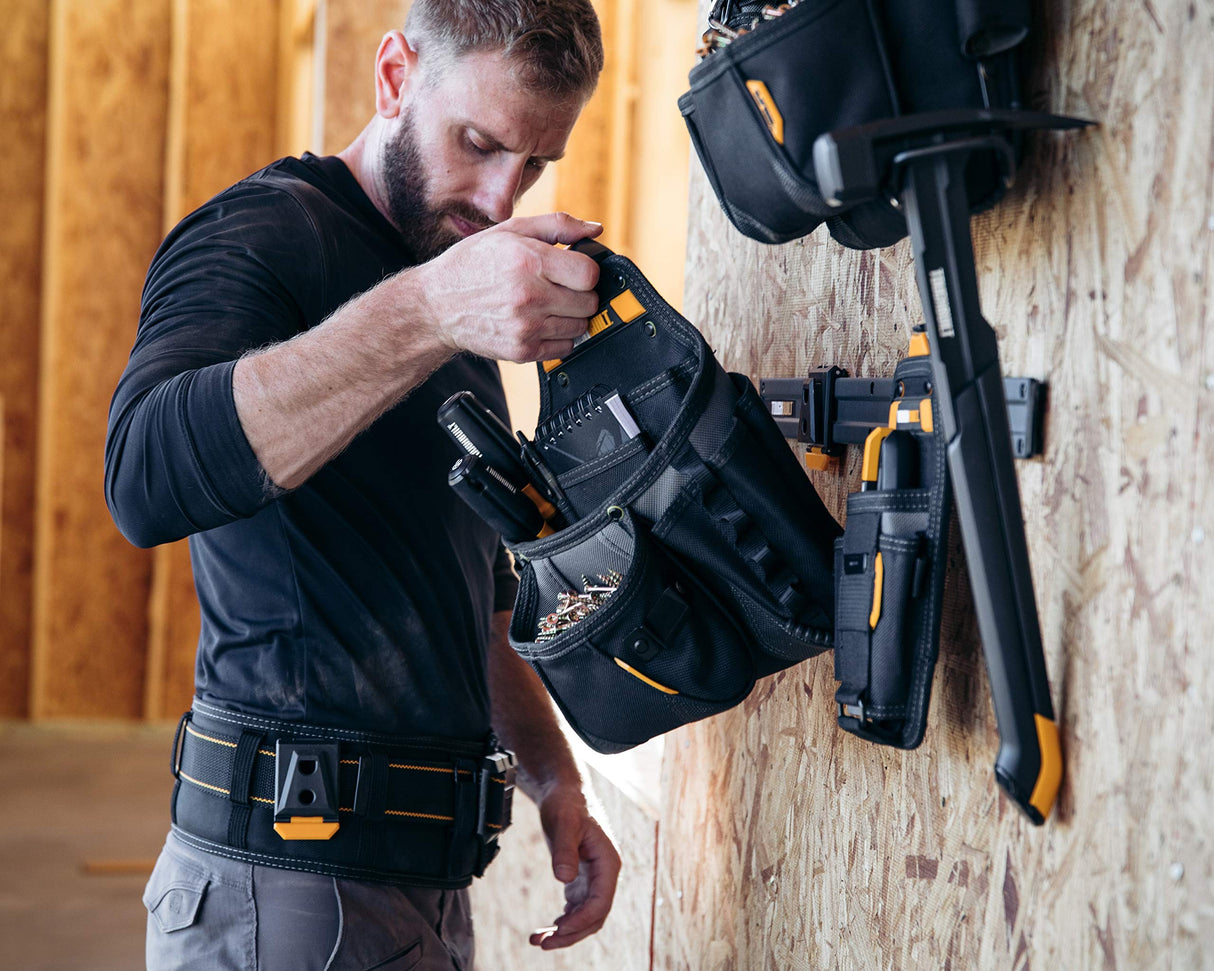 ToughBuilt - Modular Hammer Loop - Durable Hammer Holder/Holster/Catch Clips on Any Belt or Pocket, Extreme-Duty Steel Loop/Metal Ring, Unique Power Cord MGMT, Heavy-Duty Construction - (TB-52) ToughBuilt