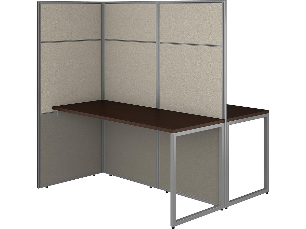 Bush Business Furniture Easy Office 60W Two Person Straight Desk Open Office in Mocha Cherry Bush Furniture