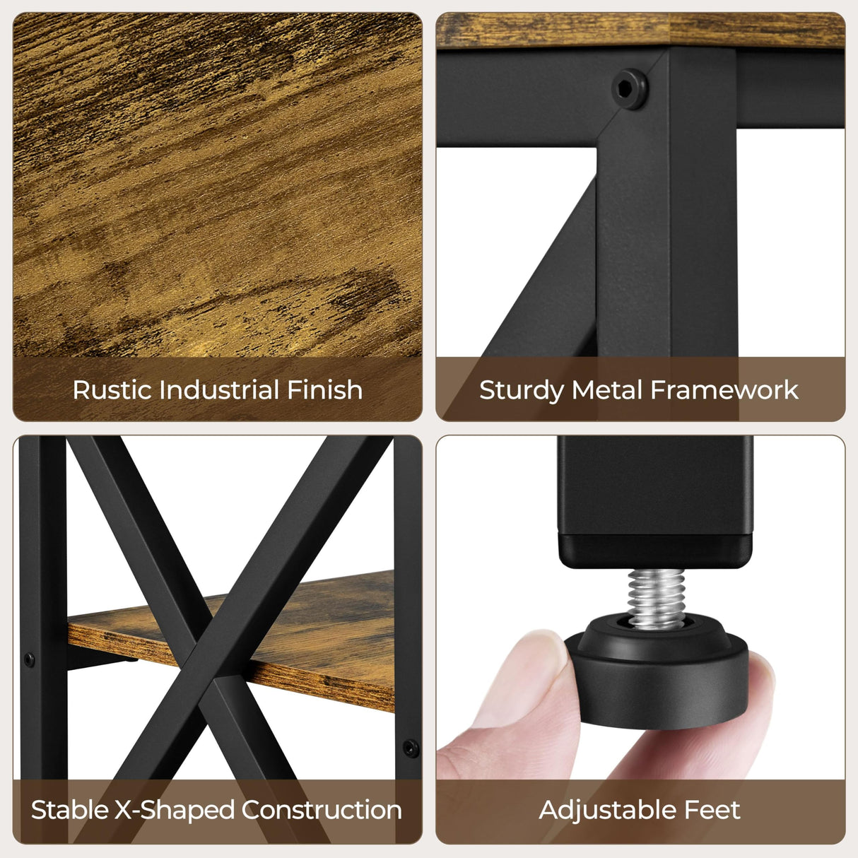 Yaheetech TV Stand for 65 Inch TV, Farmhouse Entertainment Center for Living Room, 55 Inch TV Media Console Table, Bedroom Shelves, Rustic Brown Yaheetech