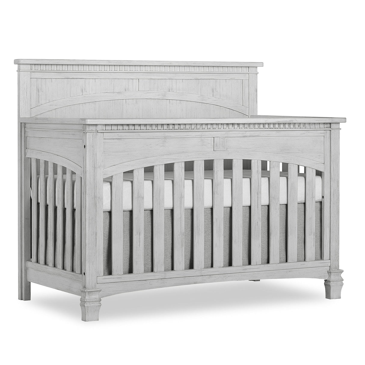 Evolur Santa Fe 5-in-1 Convertible Crib in Antique Mist, Greenguard Gold Certified, Features 3 Mattress Heights, Wooden Nursery and Bedroom Furniture, Baby Crib Evolur