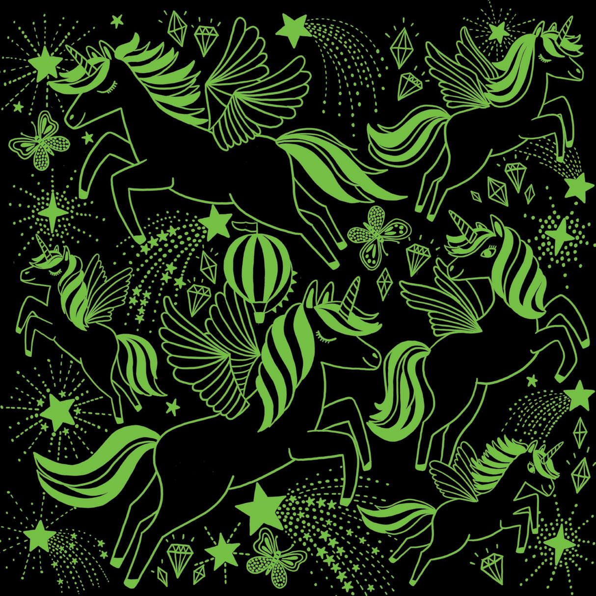 Mudpuppy Unicorns Illuminated 300 Piece Glow in The Dark Family Puzzle, Glow in The Dark Pieces, Whimsical Illustrations; Hours of Challenging Puzzle Fun, 7+ Mudpuppy