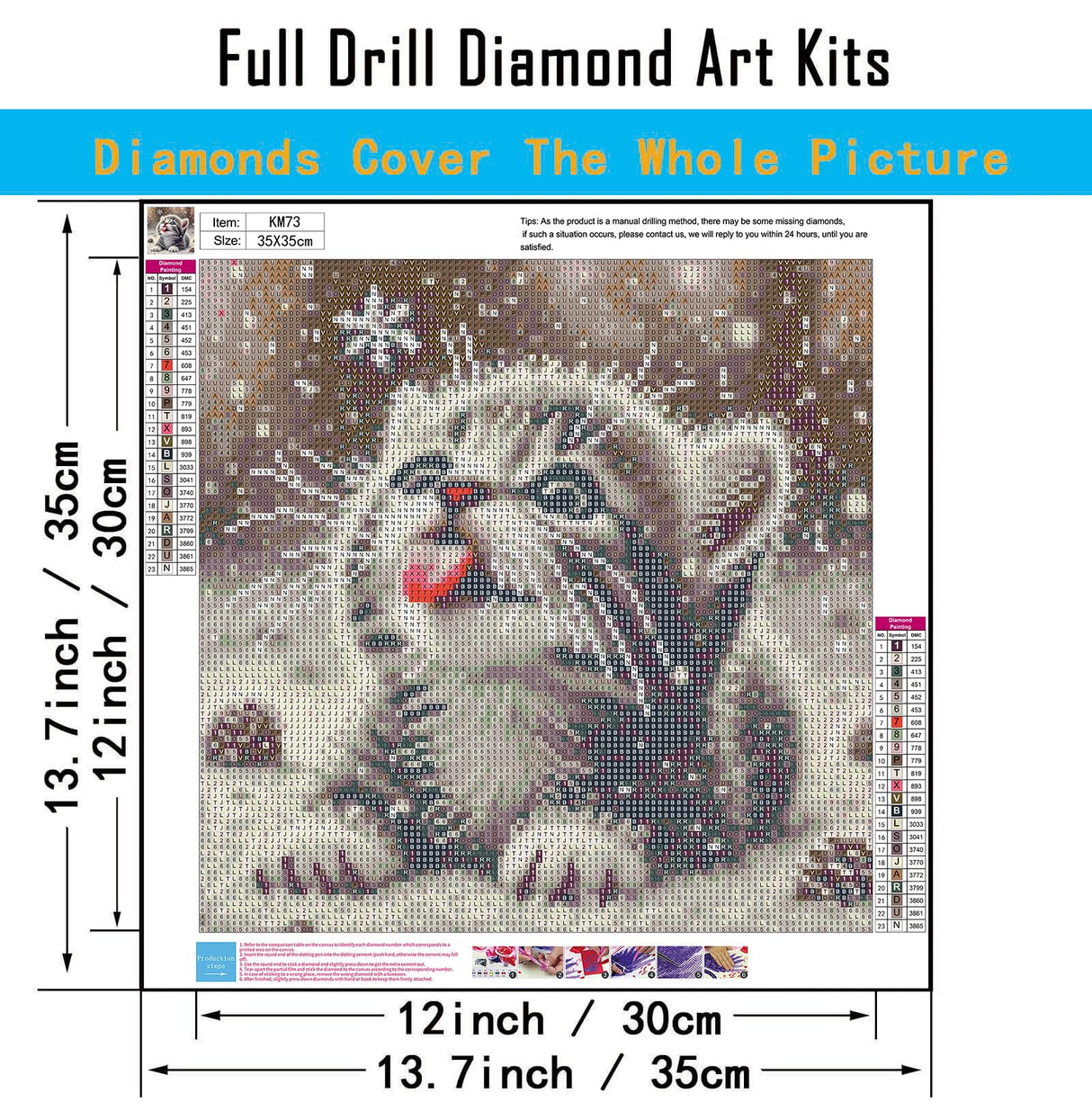 CHWGLFGG 5D Diamond Art Kits for Adults Beginners, Cat Diamond Painting Kits, DIY Full Round Drill Winter Snowy Paint by Diamonds Dot Gem Art for Adults, Home Wall Decor 13.7X 13.7 Inch CHWGLFGG