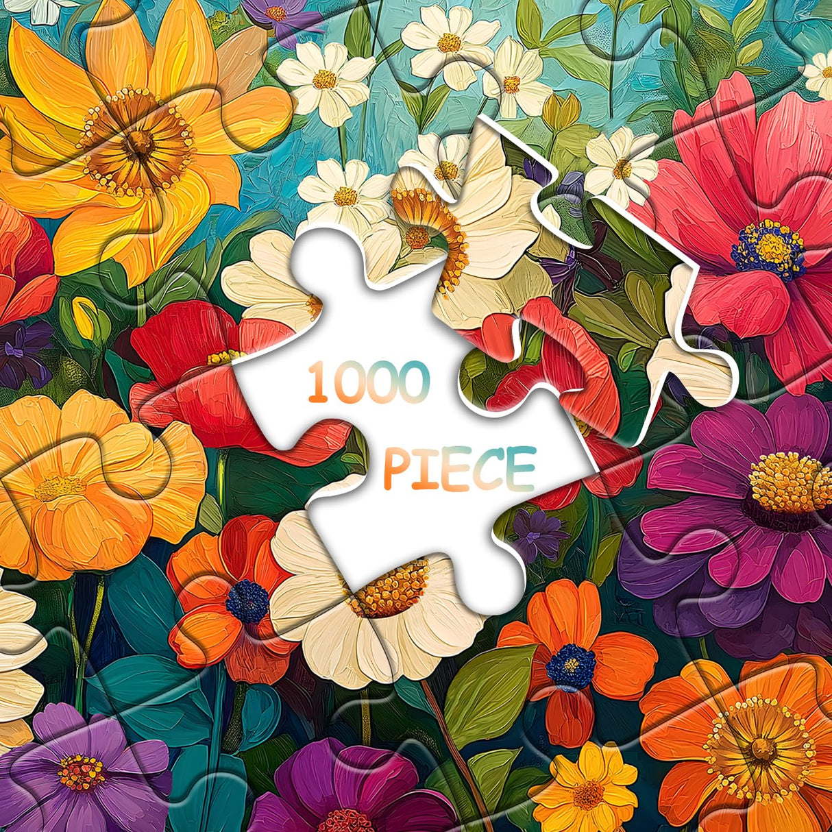 Flower Puzzles for Adults 1000 Pieces, Floral Art Jigsaw Puzzle, Colorful Spring Garden Puzzles, Nature Challenging Puzzles for Adults PICKFORU
