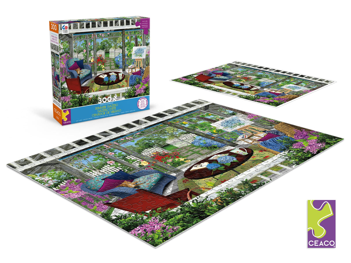 Ceaco - Tracy Flickinger - Summer Gazebo - Oversized 300 Piece Jigsaw Puzzle Ceaco