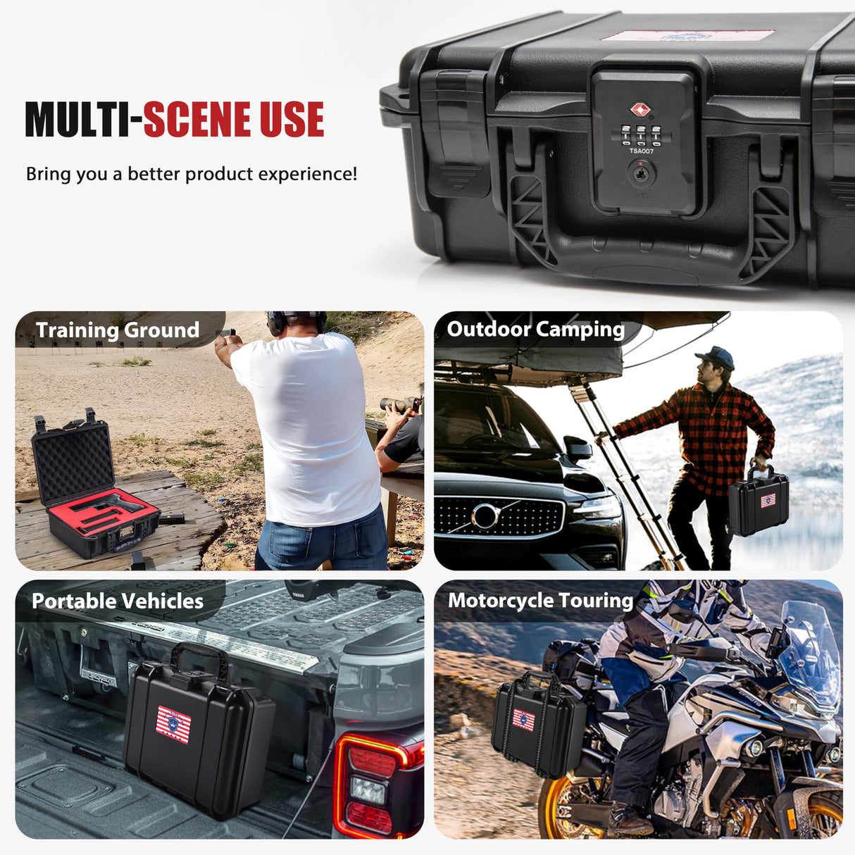 Kinghardcase Gun Safe Case for Pistol, TSA Combination Lockable Pistol Case Hard Shell Waterproof & Shock Proof, 10.6”*8.8”*4” Gun Lock Box for Travel Gun Case 9mm Kinghardcase