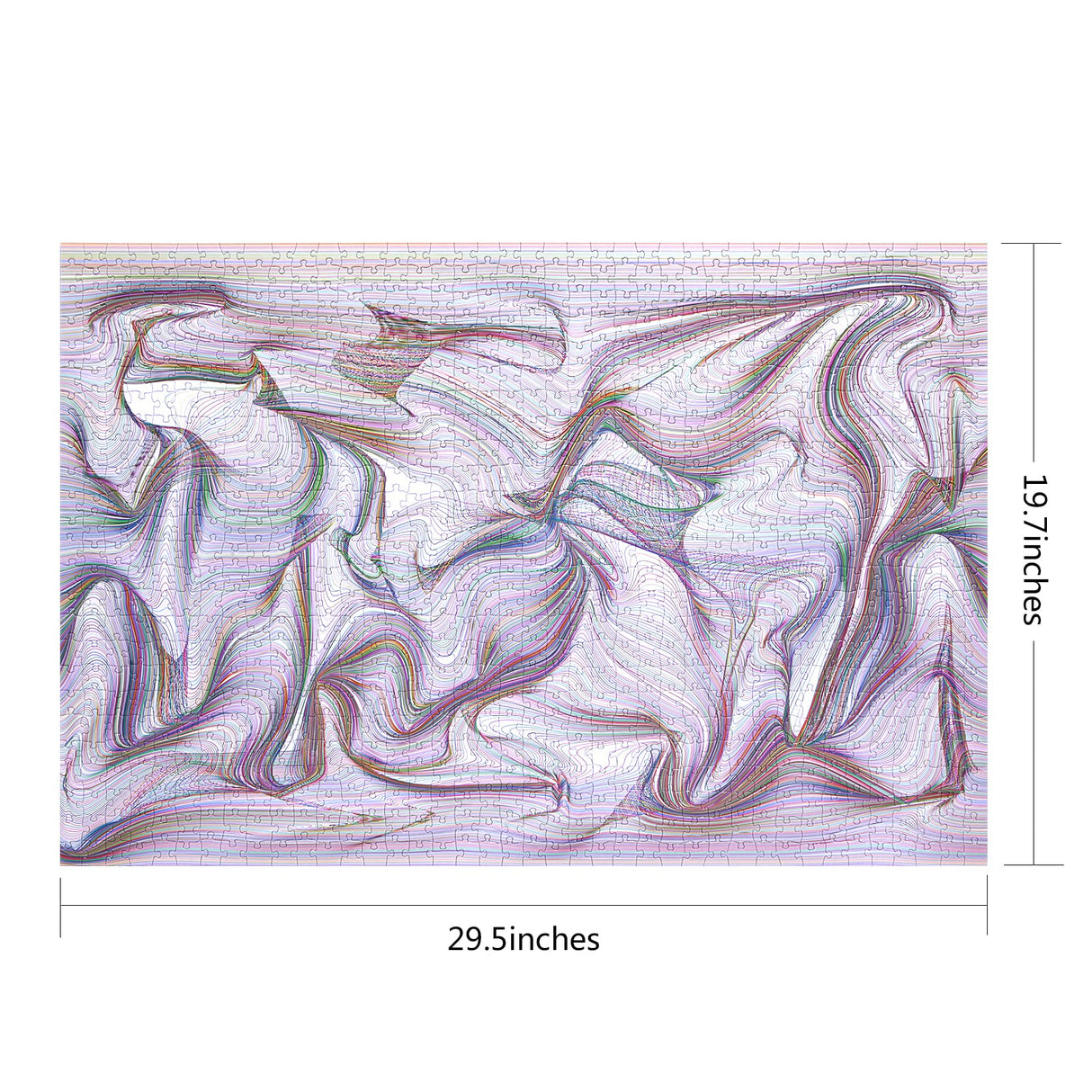 Bgraamiens Puzzle-Twisted Lines-1000 Pieces Rectangle Puzzle Color Challenge Jigsaw Puzzles for Adults and Kids(Twisted Lines) Bgraamiens