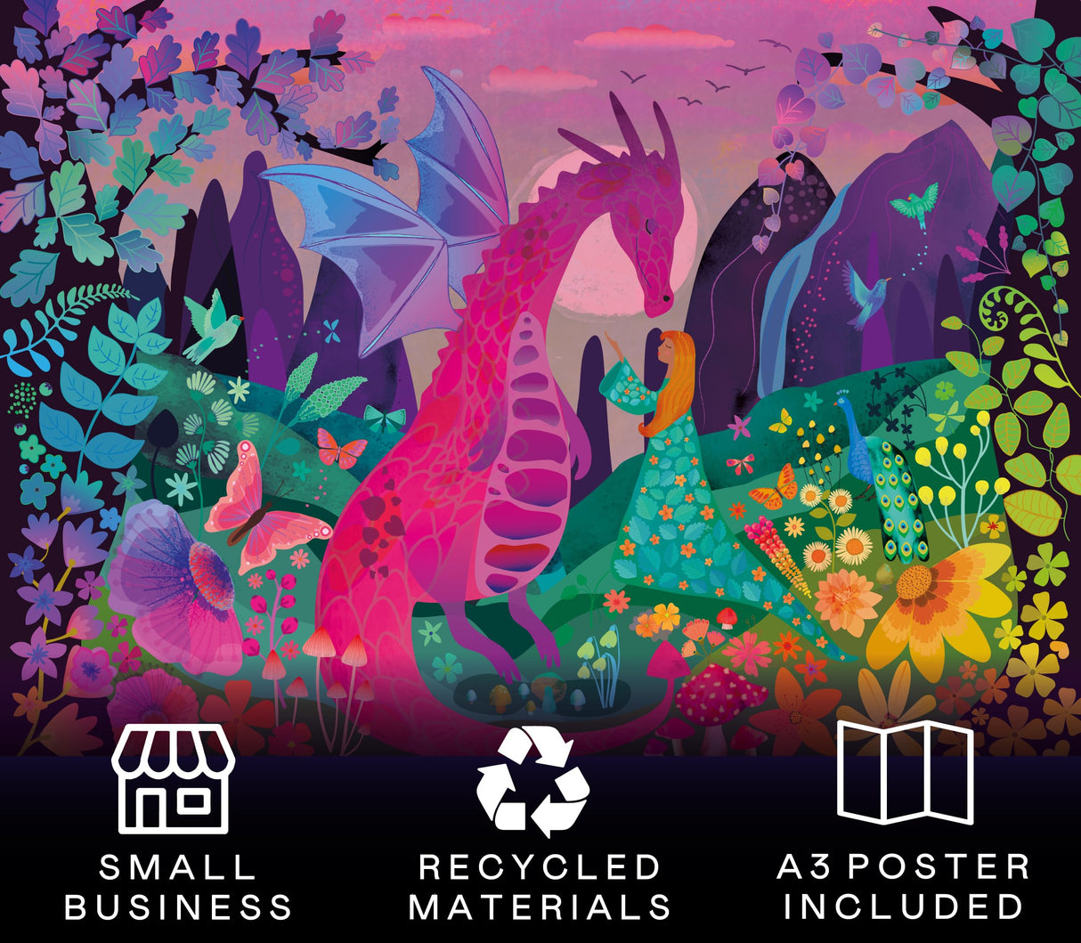 Elena Essex Puzzles for Adults 1000 Pieces - Enchanted Forest | Jigsaw Puzzles | 1000 Piece Puzzle for Adults | Cool Magic Dragon Puzzle | 20x28inches Elena Essex