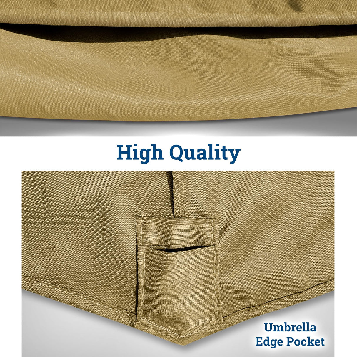 BenefitUSA 12 Ribs Umbrella Cover Canopy Replacement for 15' Double-Sided Patio Umbrella, Frame NOT Included(Taupe) BenefitUSA