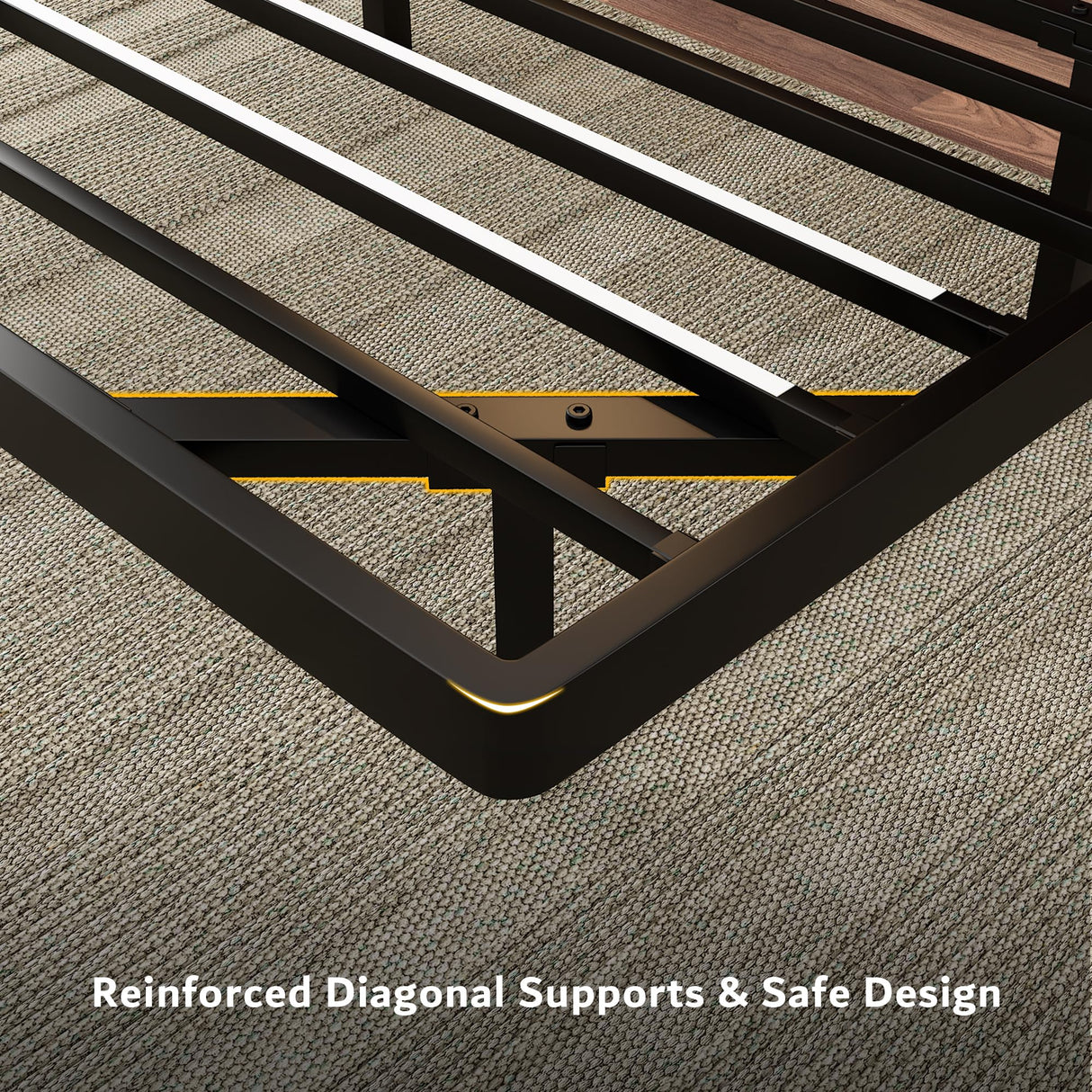 iPormis Twin Size Floating Bed Frame with LED Lighting and Charging Station, Metal Platform Design, Noise-Free Assembly, Black iPormis