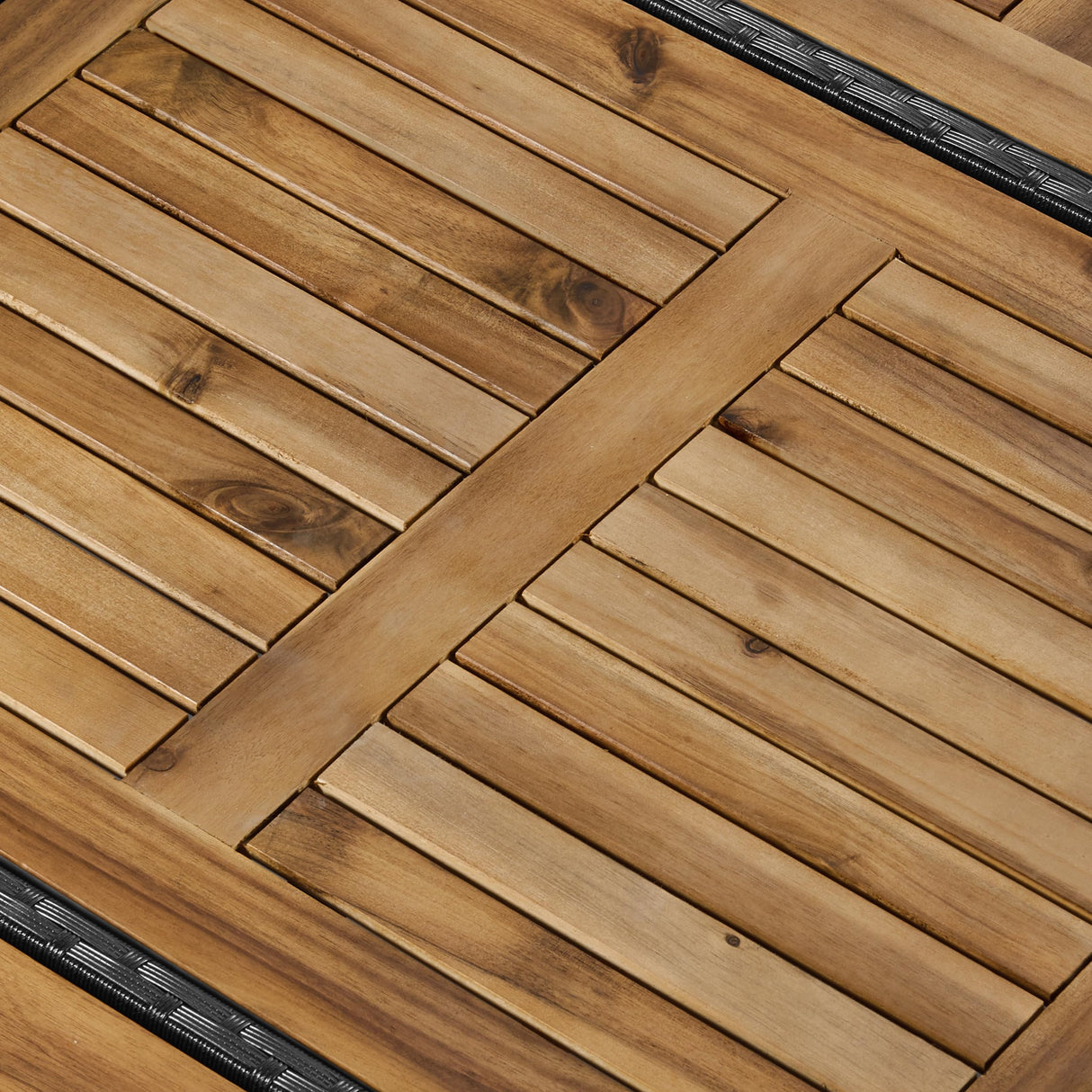 Topeakmart Outdoor Wicker Bar Table and Chairs Set, 7-Piece Patio Rattan Dining Furniture Set with Acacia Wood Tabletop, 6 Removable Cushions, Rain Cover, Black/Beige Topeakmart