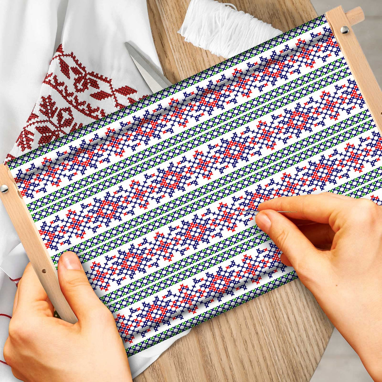 2 Pcs Adjustable Cross Stitch Scroll Frame Bamboo Beech Wood Tapestry Scroll Embroidery Frames for Stitching Quilt Frame Needlepoint Holder for Sewing Projects Craft, 21.5" x 12", 26" x 17.7" Queekay